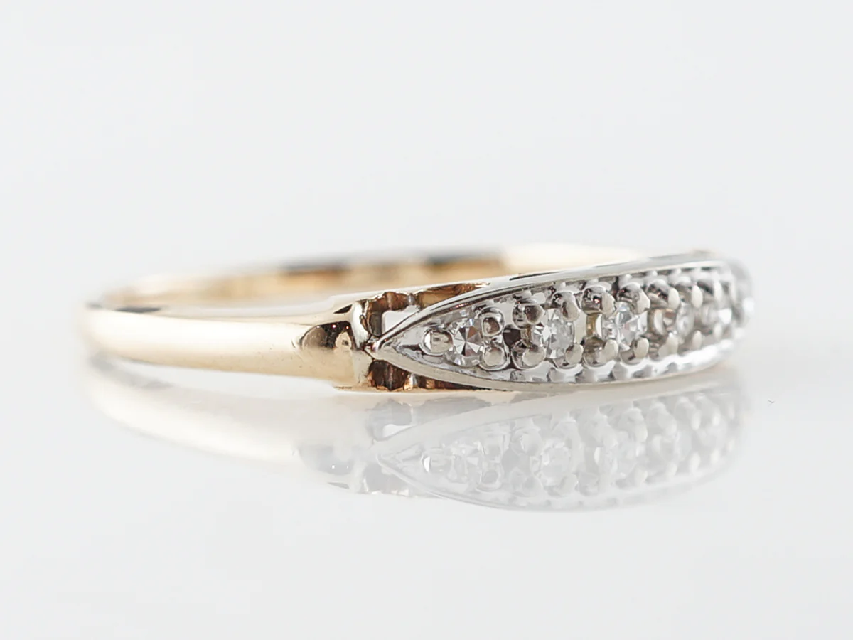 1940's Two-Toned Diamond Wedding Band 14k - Image 3
