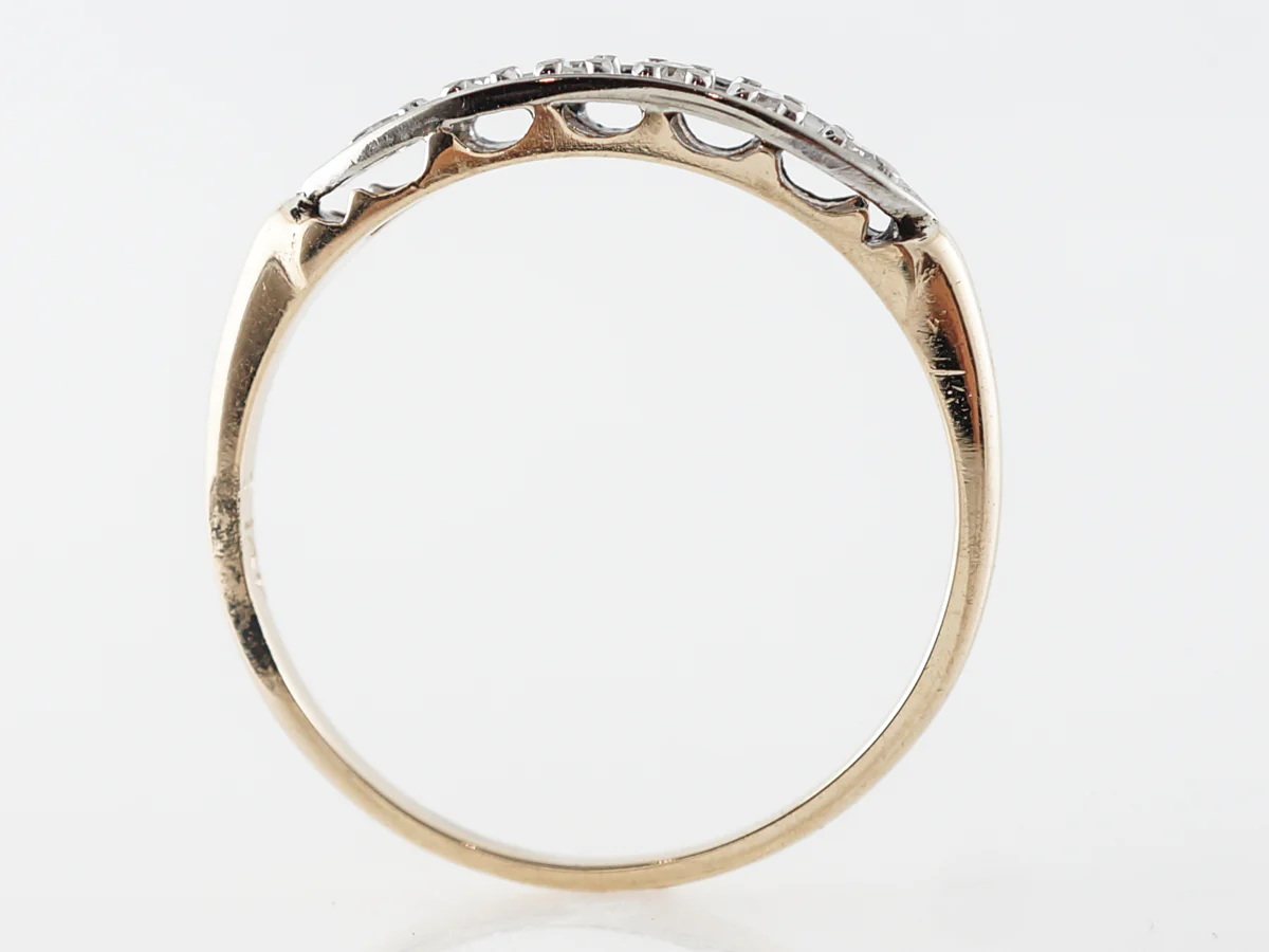 1940's Two-Toned Diamond Wedding Band 14k - Image 4