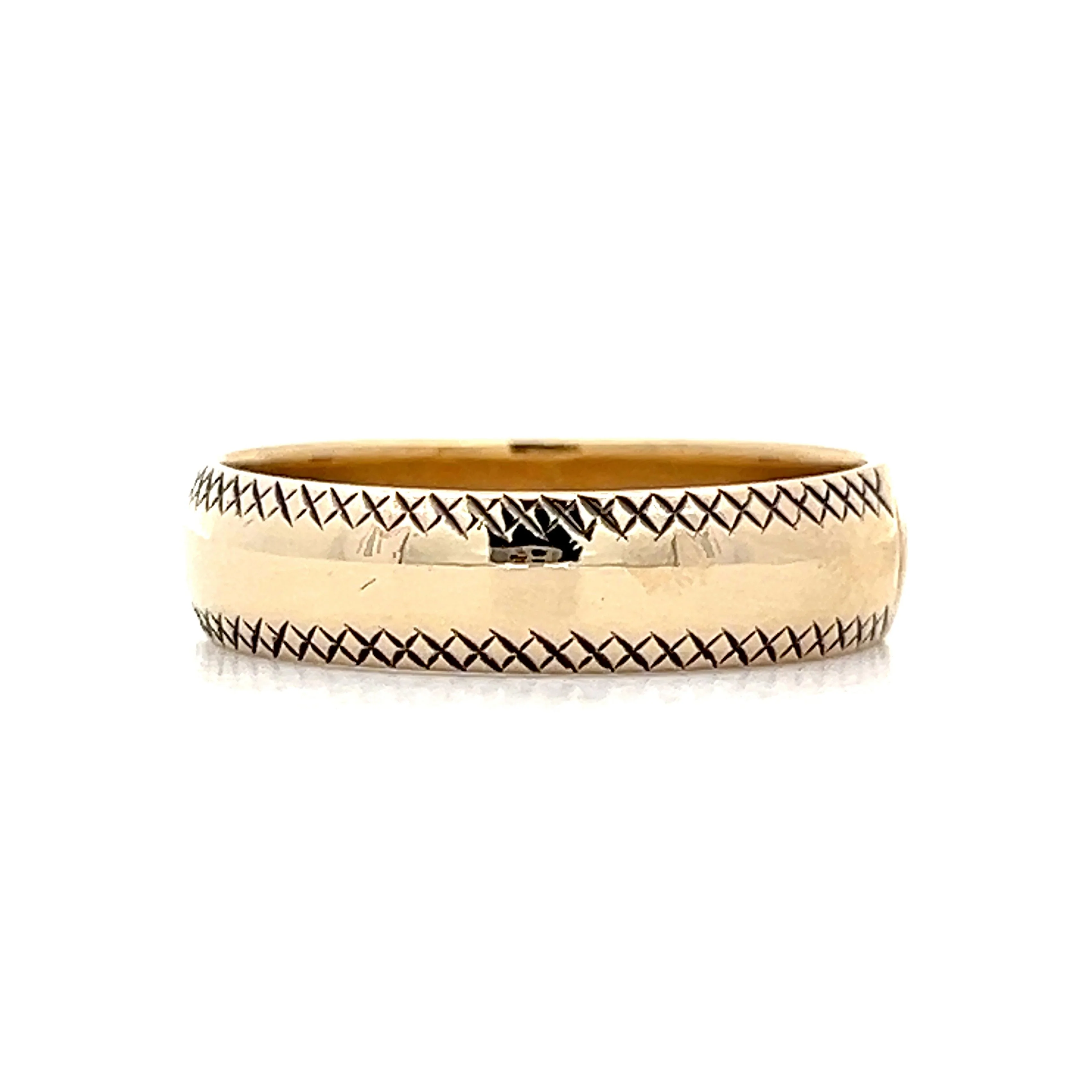 1950's Men's X Wedding Band in 14k Yellow Gold - Image 3