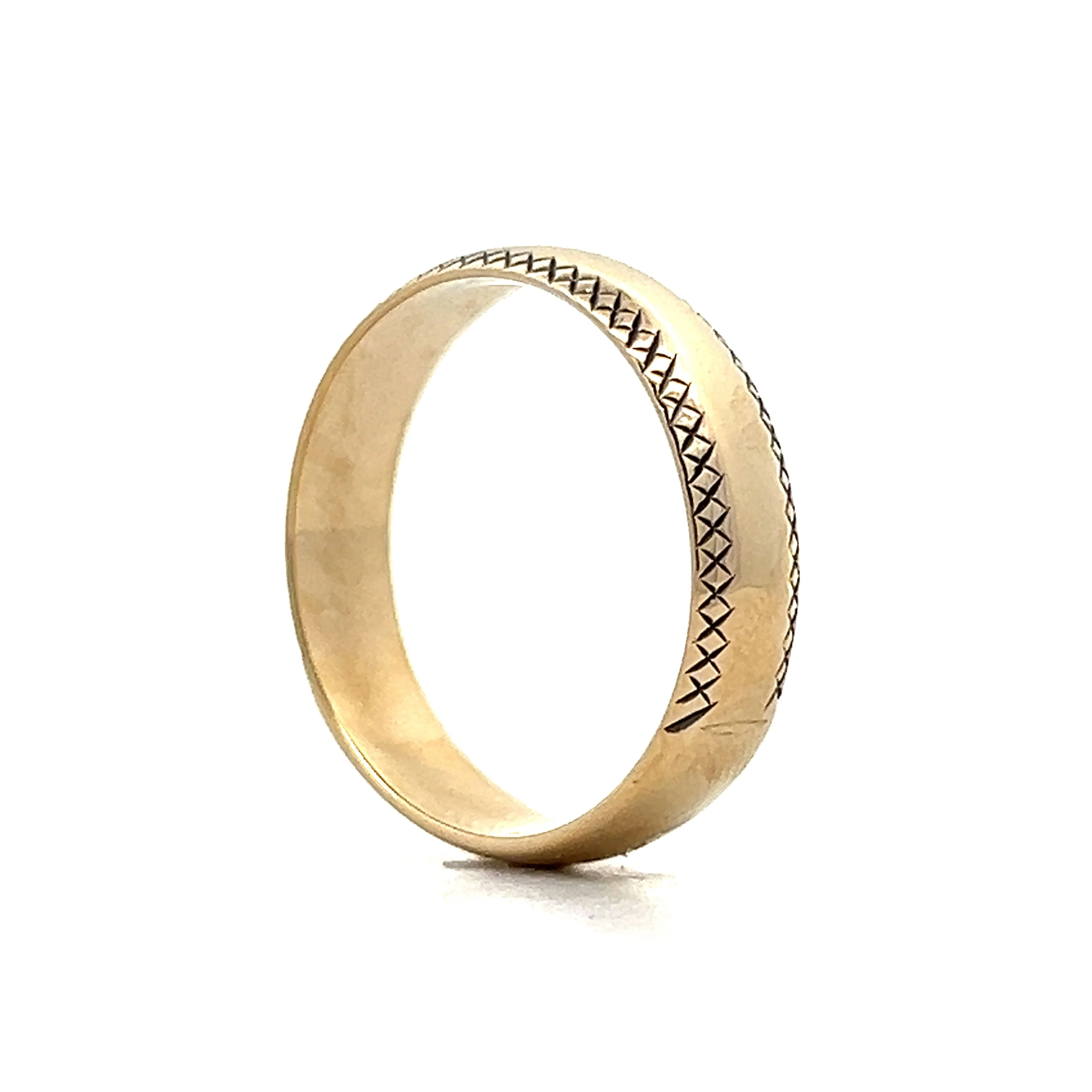 1950's Men's X Wedding Band in 14k Yellow Gold - Image 5