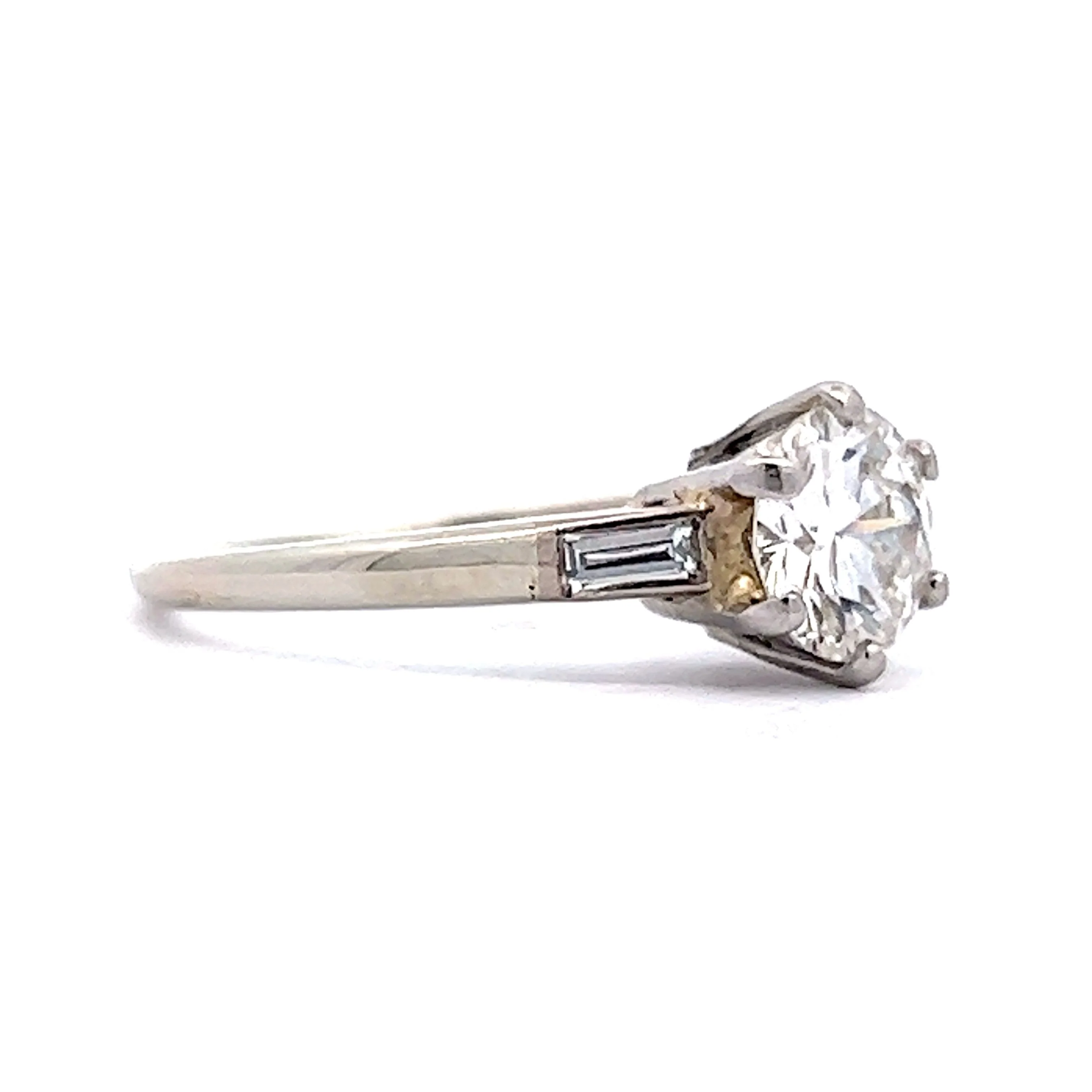 1950's Round Brilliant Diamond Engagement Ring in 18k White Gold - Image 3