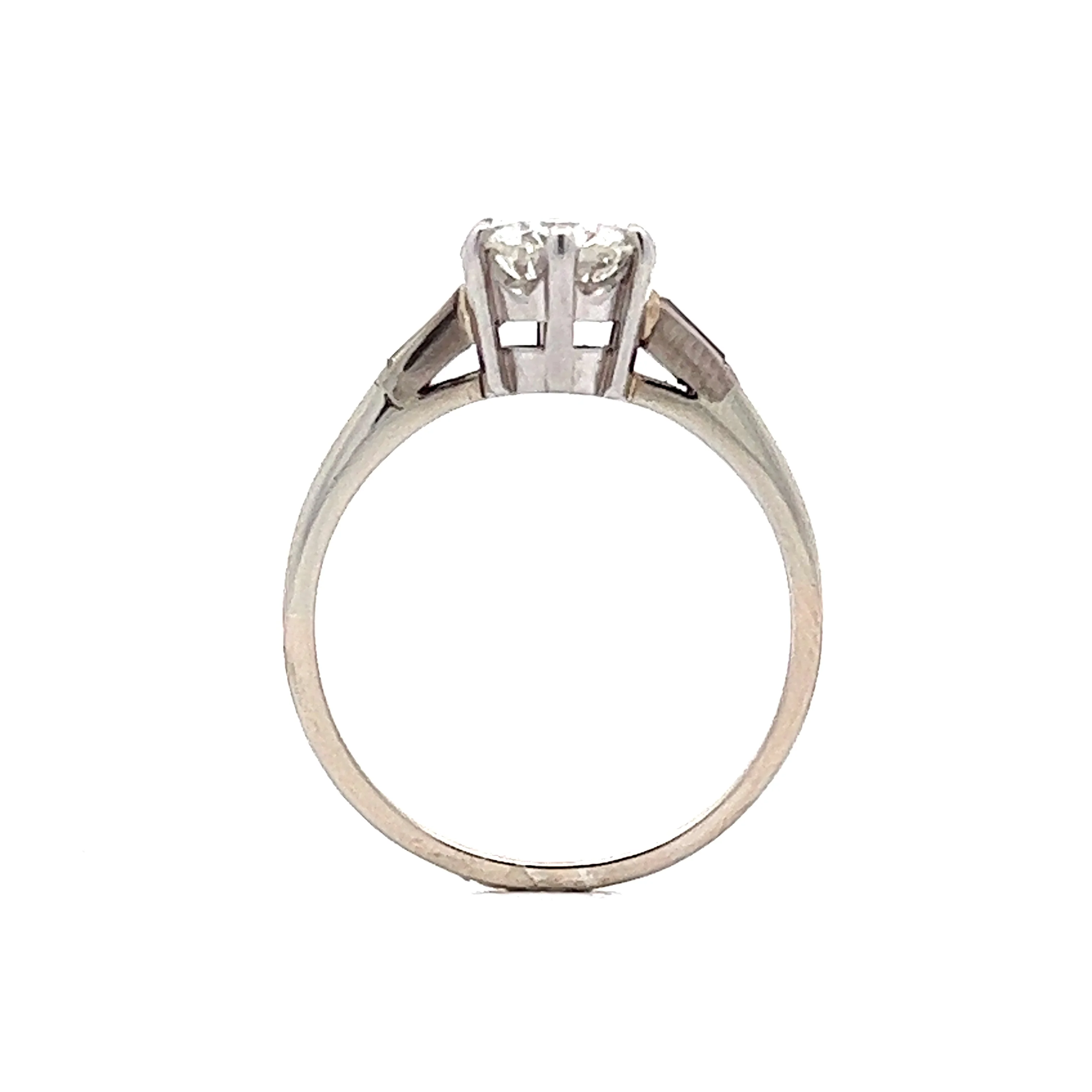 1950's Round Brilliant Diamond Engagement Ring in 18k White Gold - Image 4