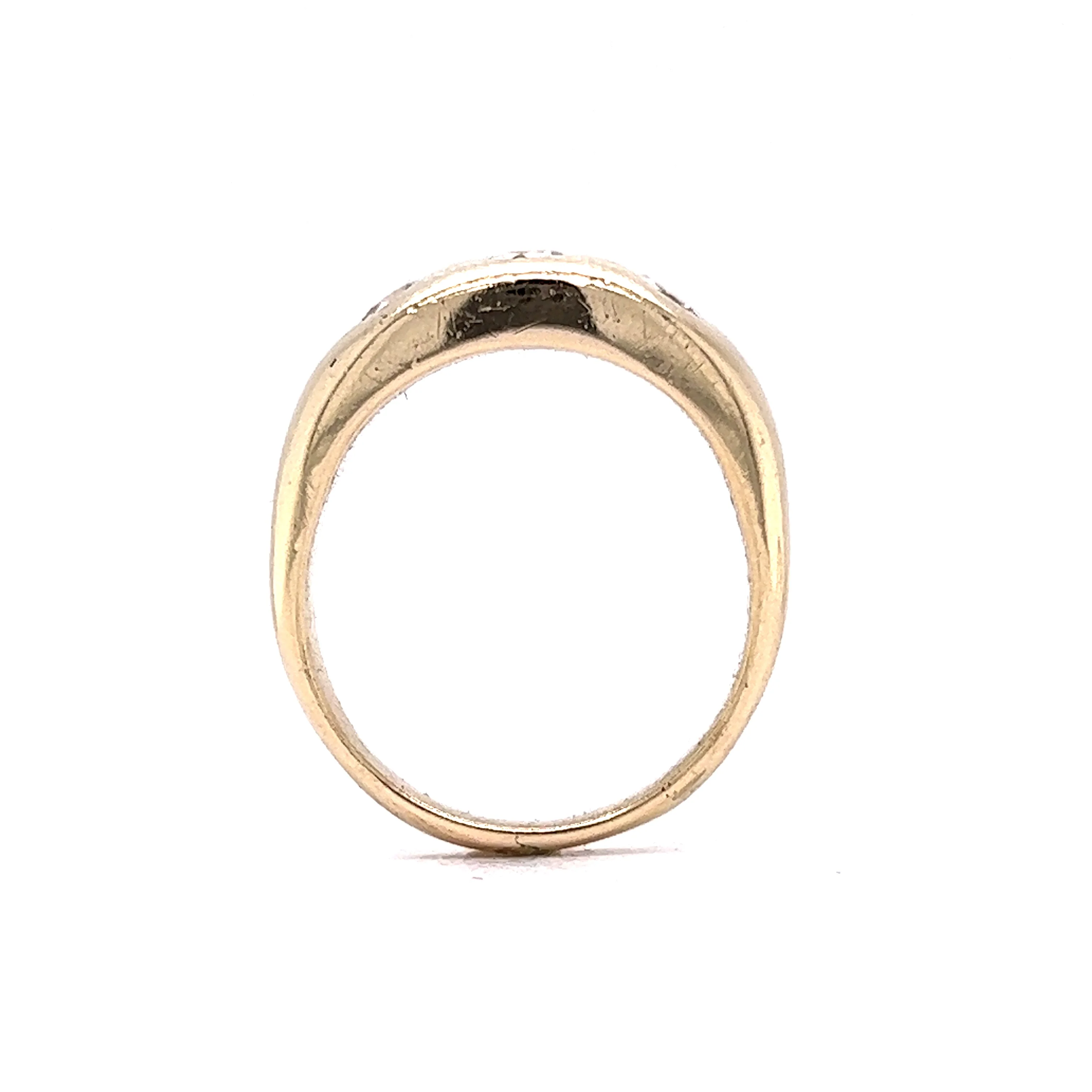1950's Three Stone Diamond Cocktail Ring 14k Yellow Gold - Image 4