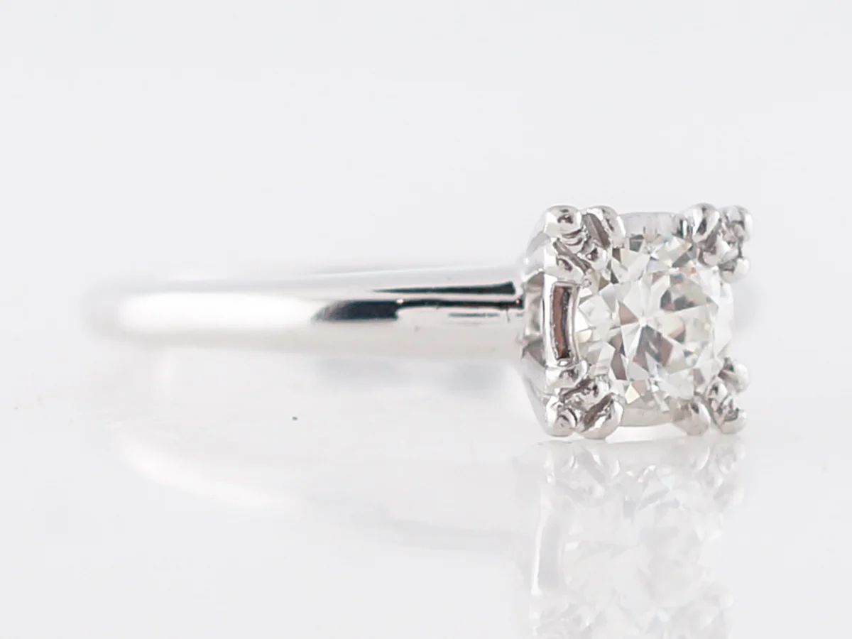 Vintage 1950's Transitional Cut Diamond Solitaire Engagement Ring - Image 3