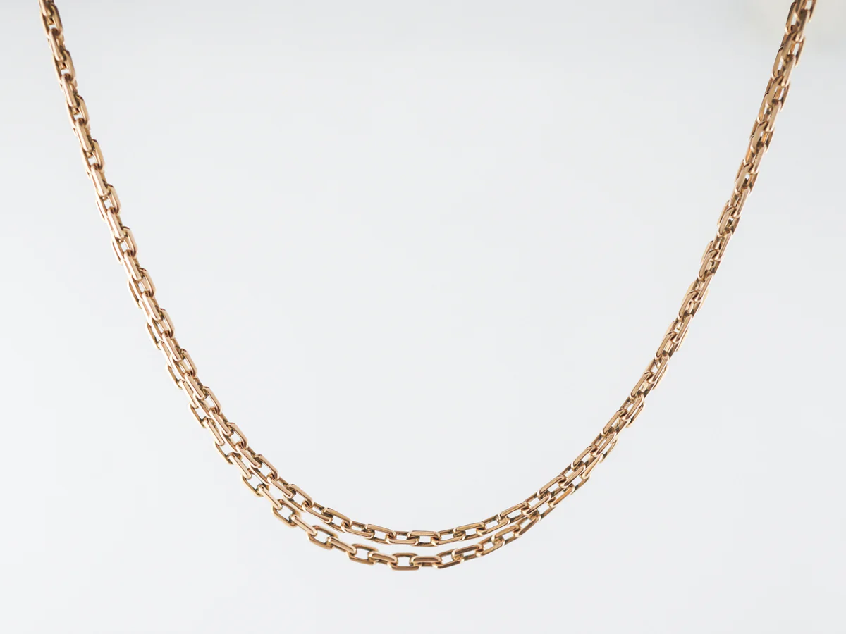 1950's Vintage Yellow Gold Chain Necklace - Image 2