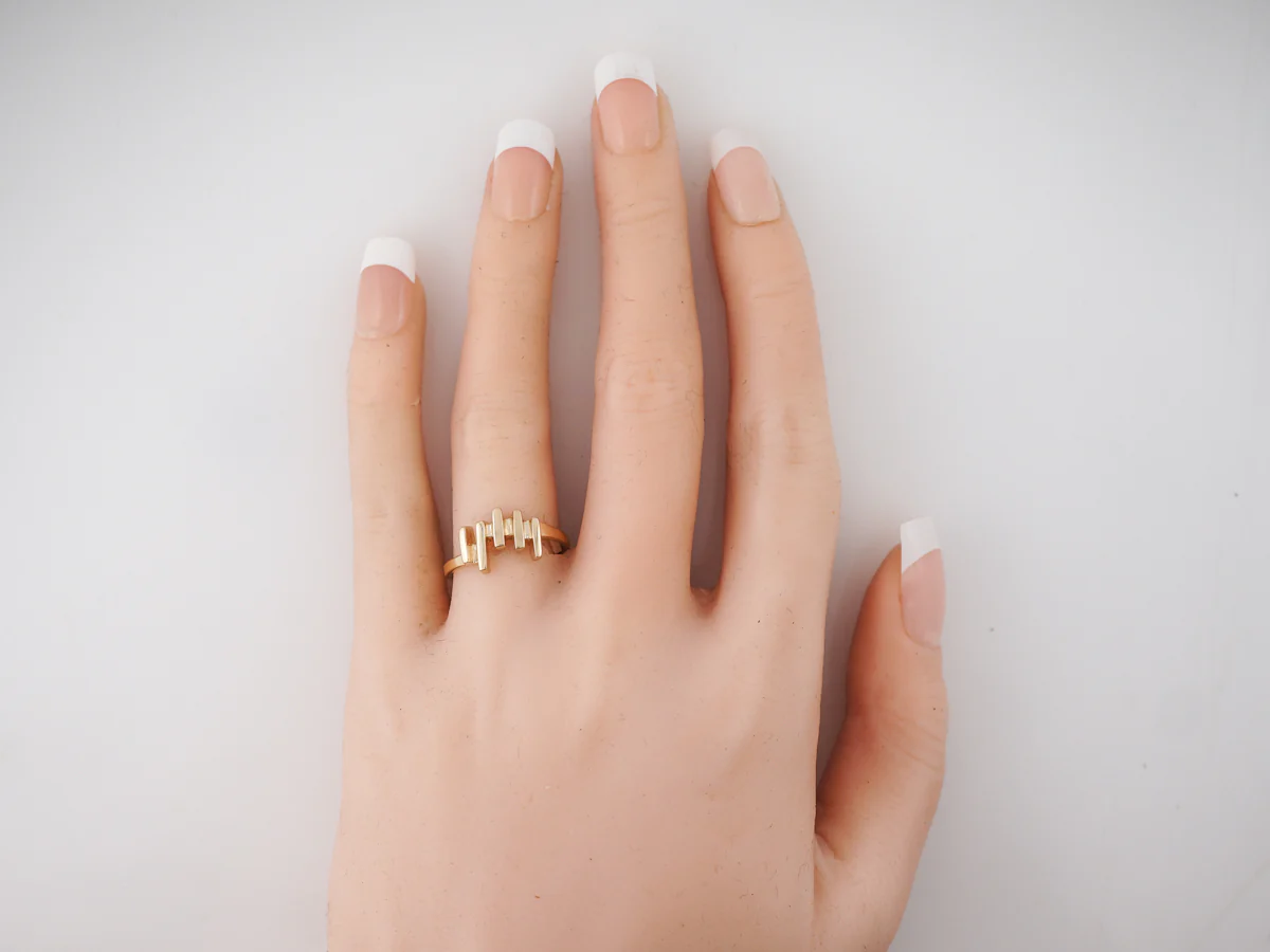 1960's Vintage Modernist Right Hand Ring in 14k - Image 6
