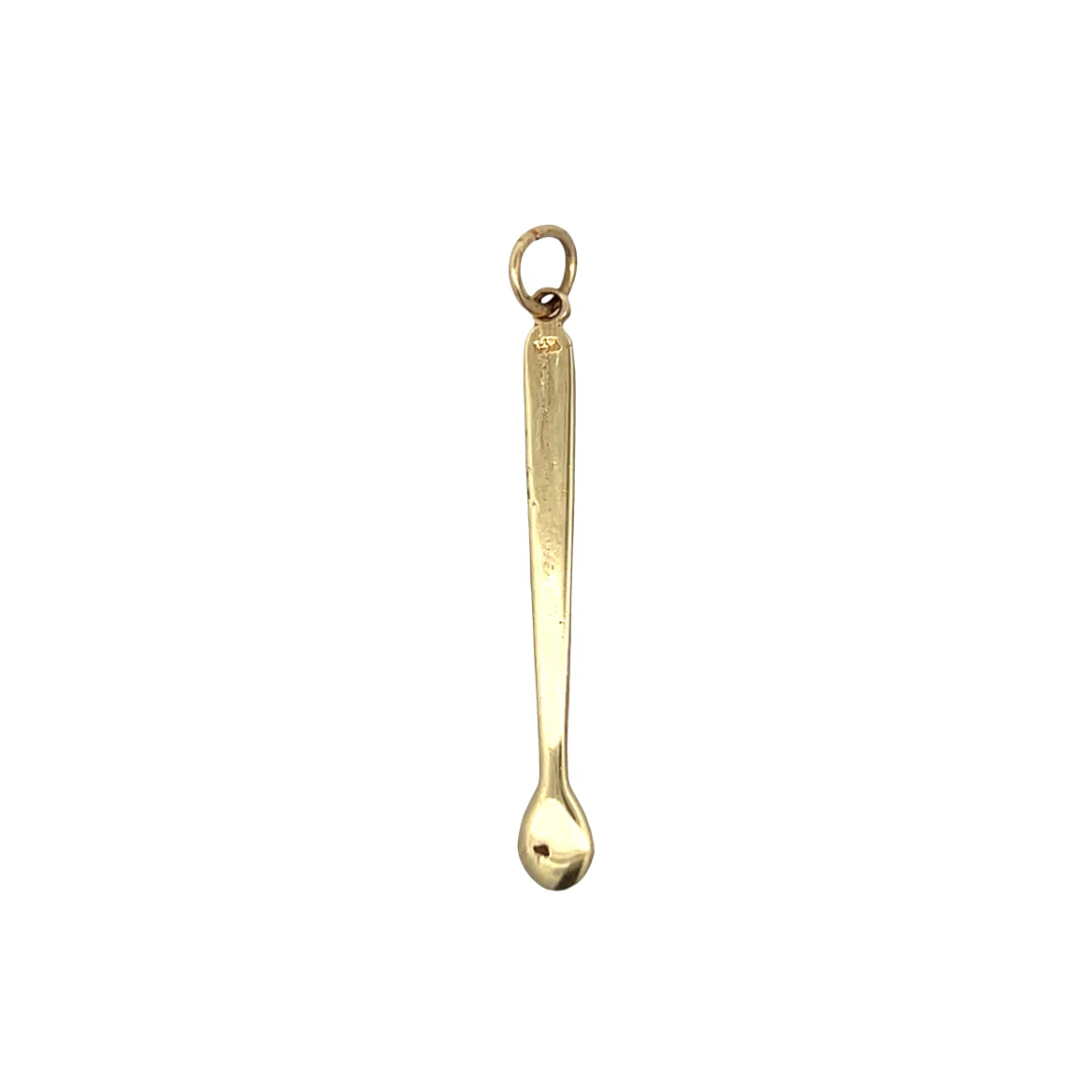1980's Gold Spoon Charm Pendant in 14k Yellow Gold - Image 2