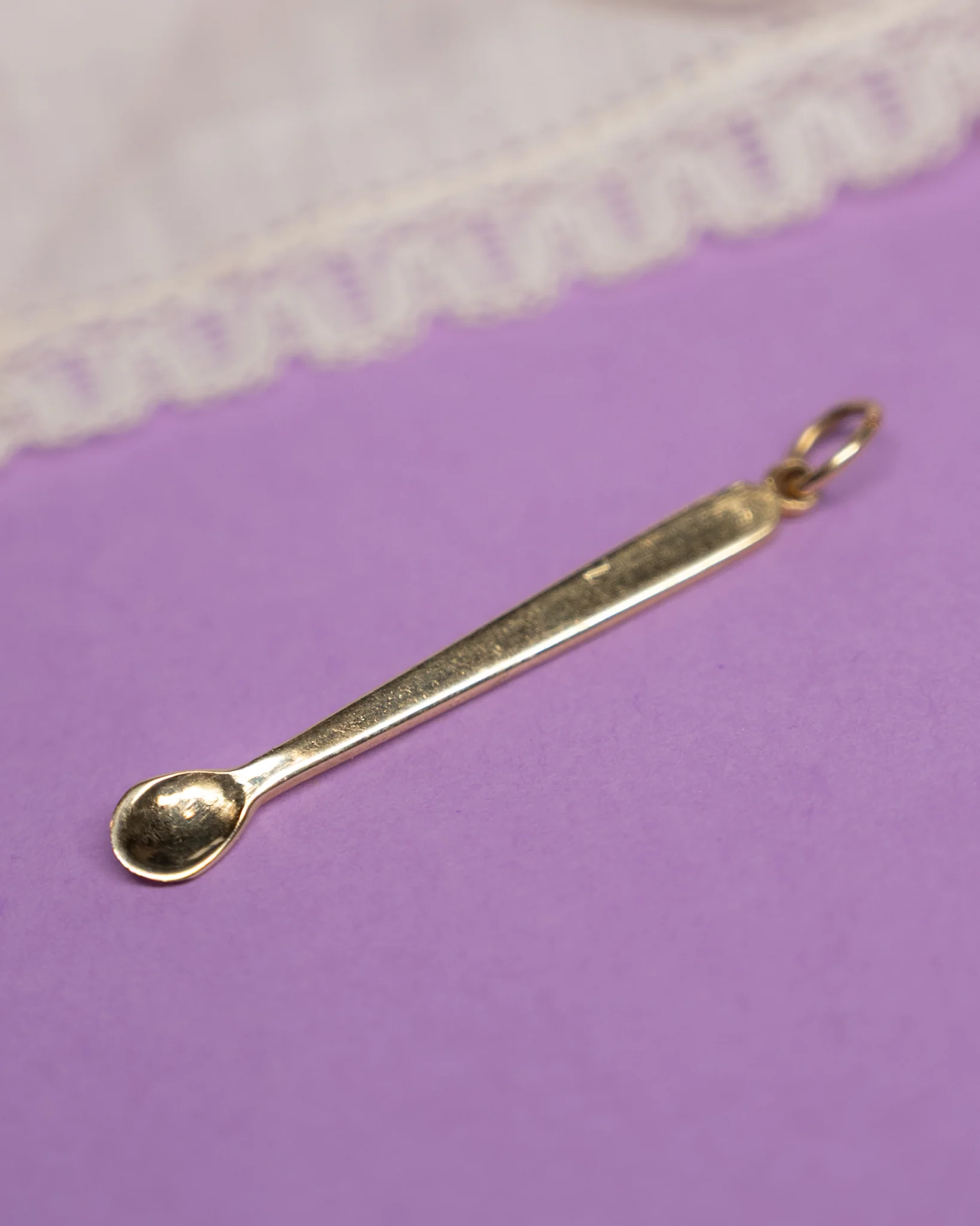 1980's Gold Spoon Charm Pendant in 14k Yellow Gold - Image 3