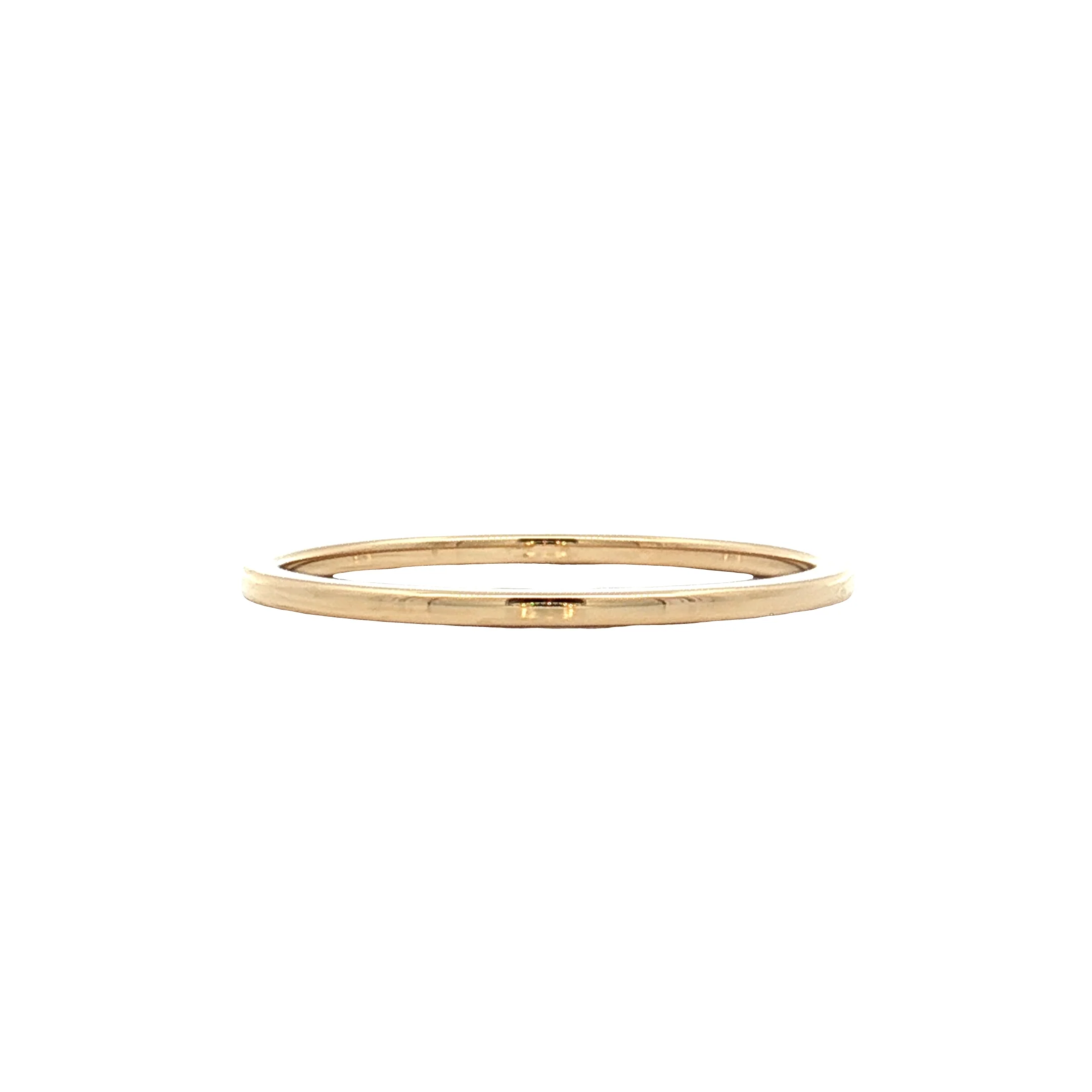 1mm Thin Flat Edge Wedding Band in 14k Yellow Gold - Image 2