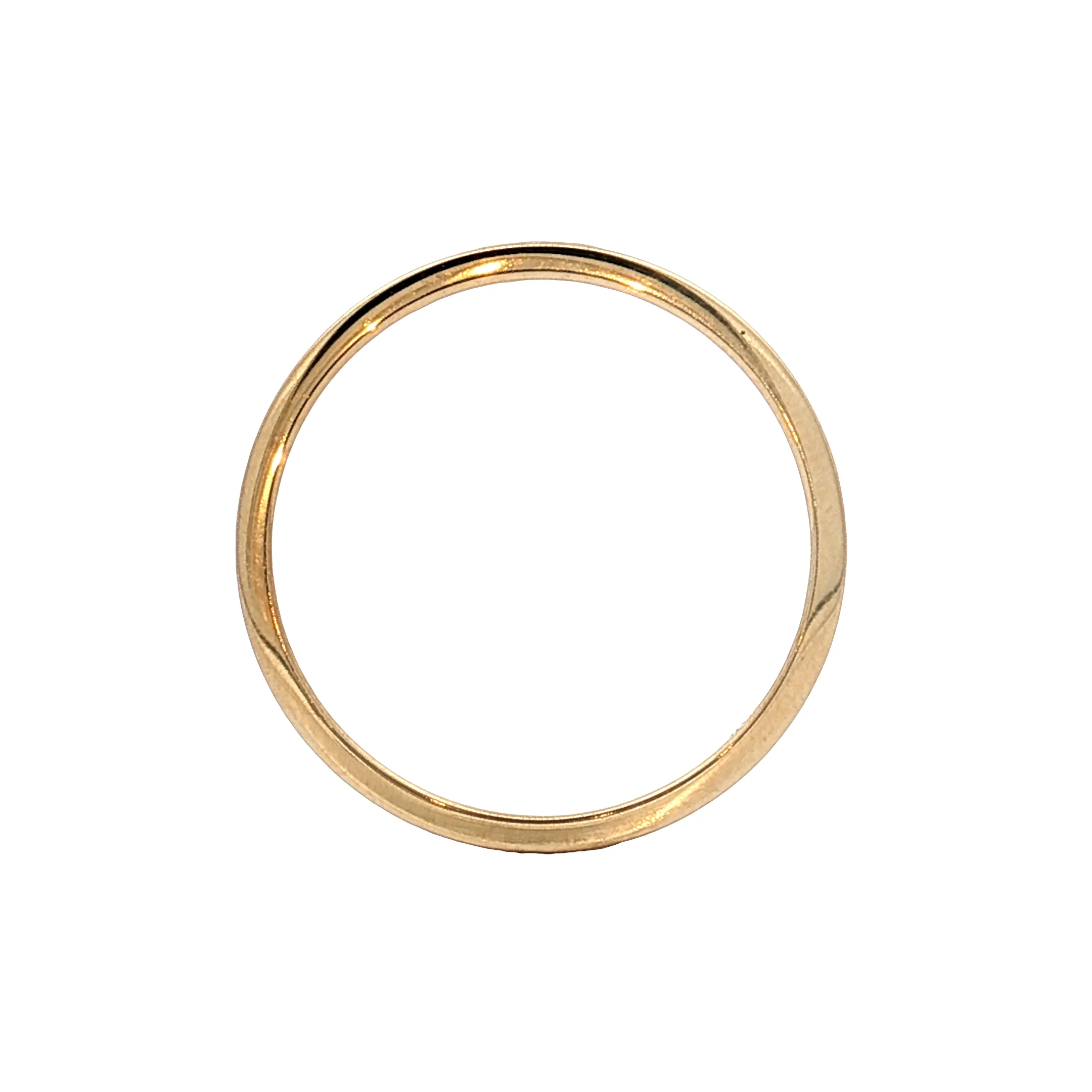 1mm Thin Flat Edge Wedding Band in 14k Yellow Gold - Image 4