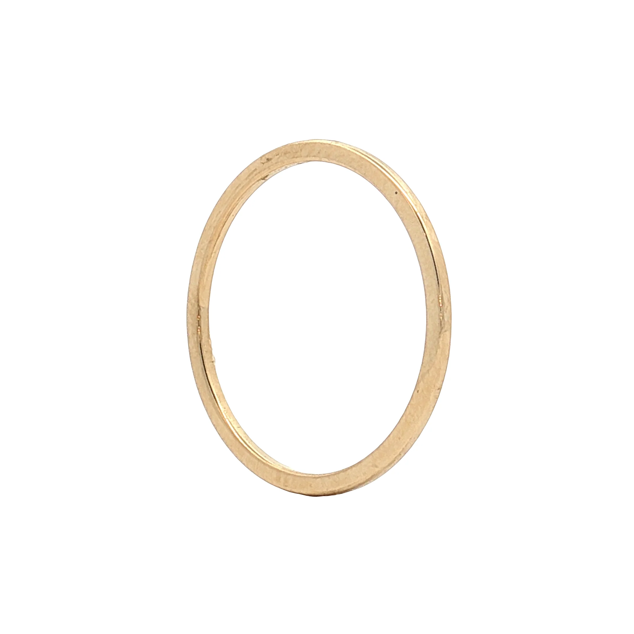 1mm Thin Flat Edge Wedding Band in 14k Yellow Gold - Image 5