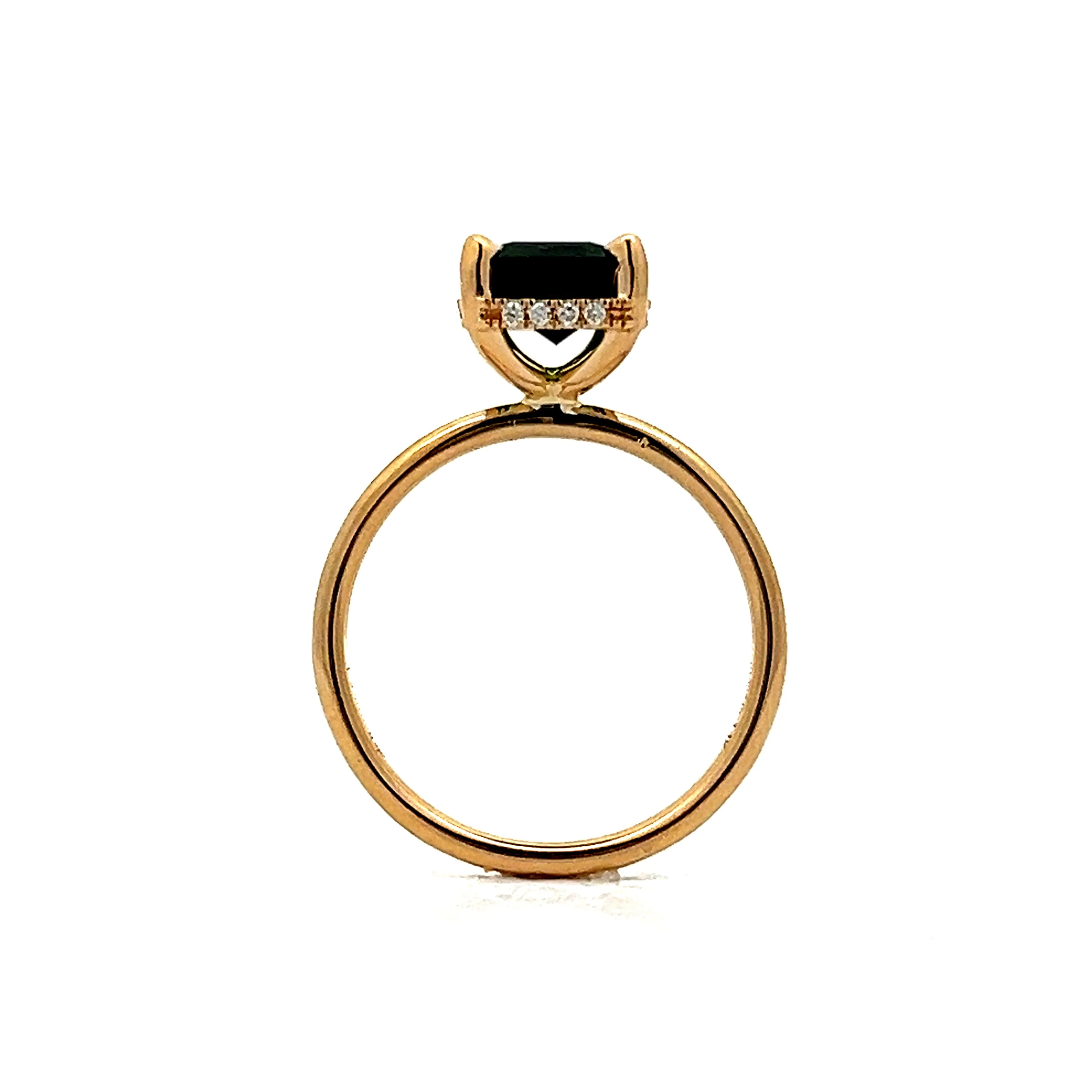 2.00 Green Tourmaline Solitaire Engagement Ring in Yellow Gold - Image 4
