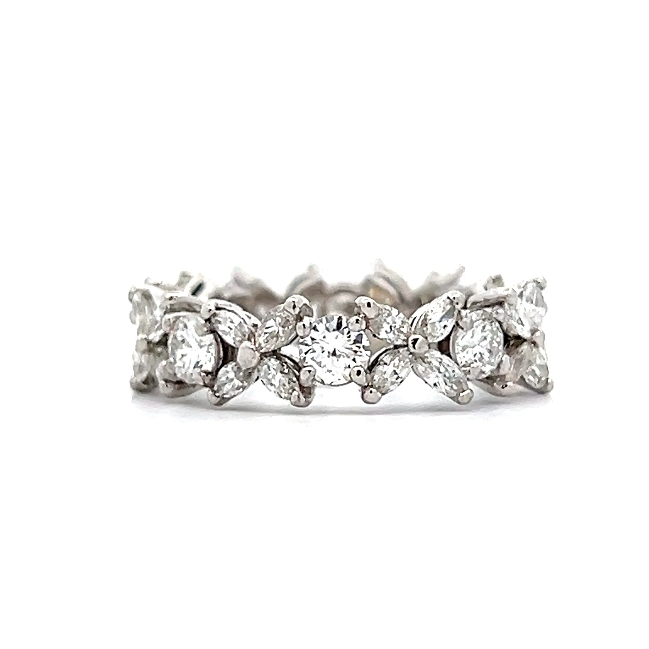 2.00 Marquise & Round Diamond Eternity Band Platinum - Image 2