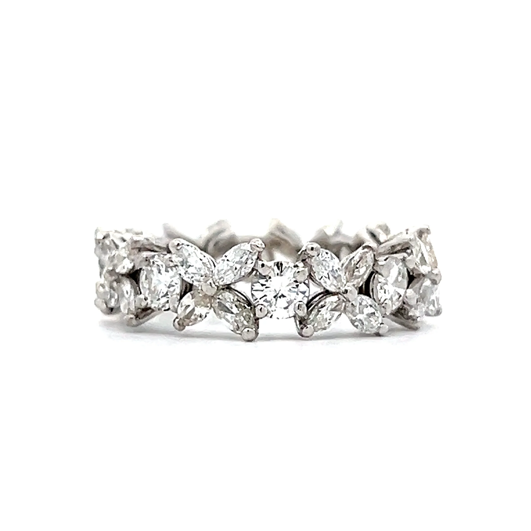 2.00 Marquise & Round Diamond Eternity Band Platinum - Image 3