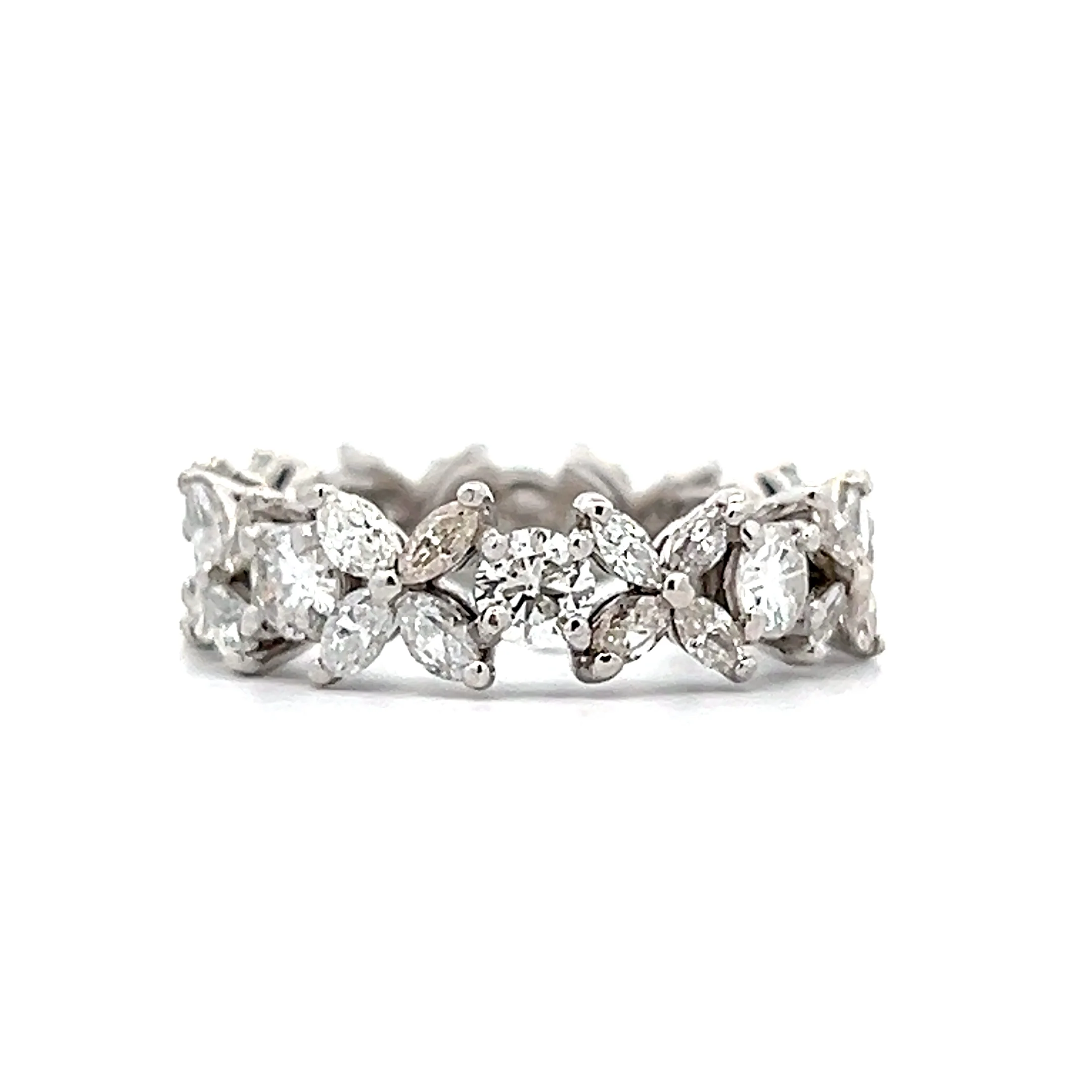 2.00 Marquise & Round Diamond Eternity Band Platinum - Image 4