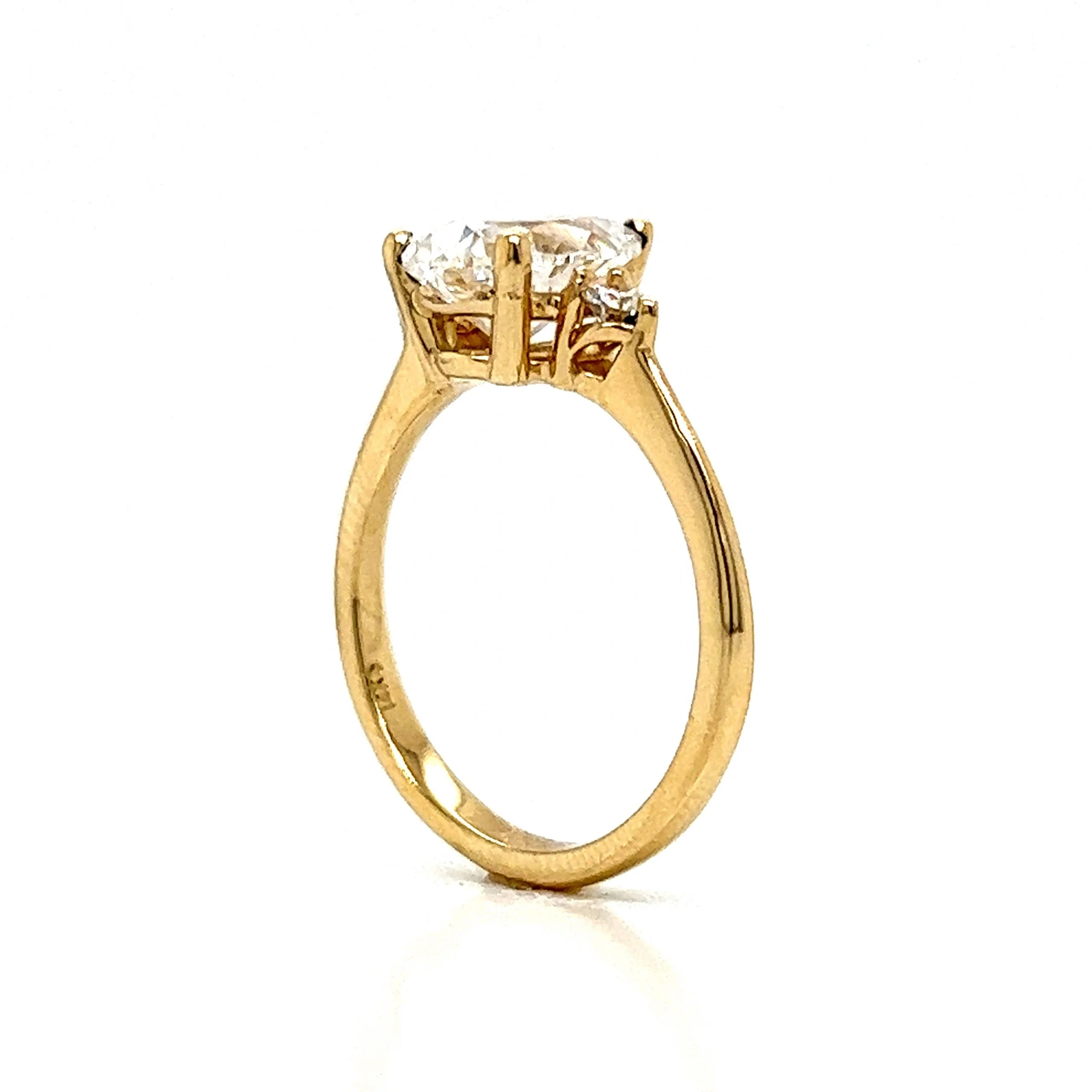 2.00 Pear Cut Diamond Engagement Ring in 14k Yellow Gold - Image 5