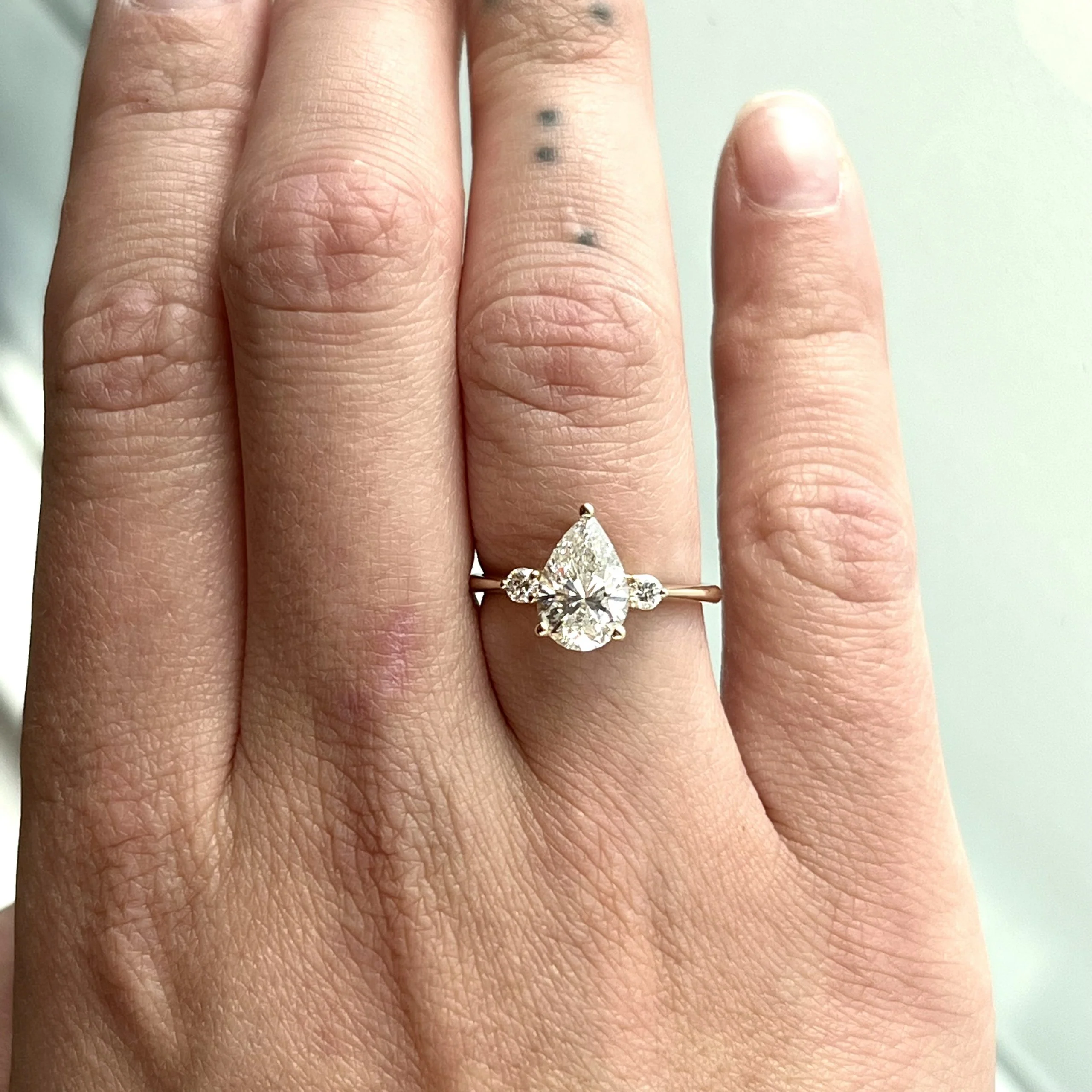 2.00 Pear Cut Diamond Engagement Ring in 14k Yellow Gold - Image 6