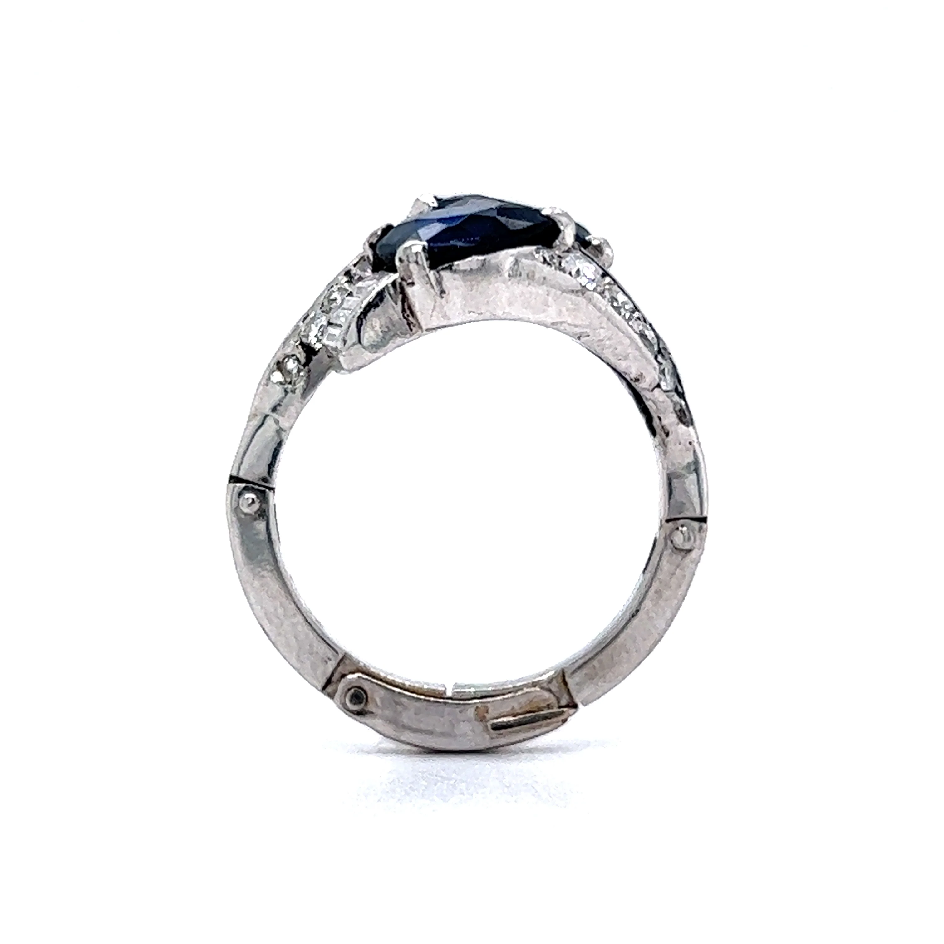 2.00 Pear Cut Sapphire & Diamond Ring in Platinum - Image 6