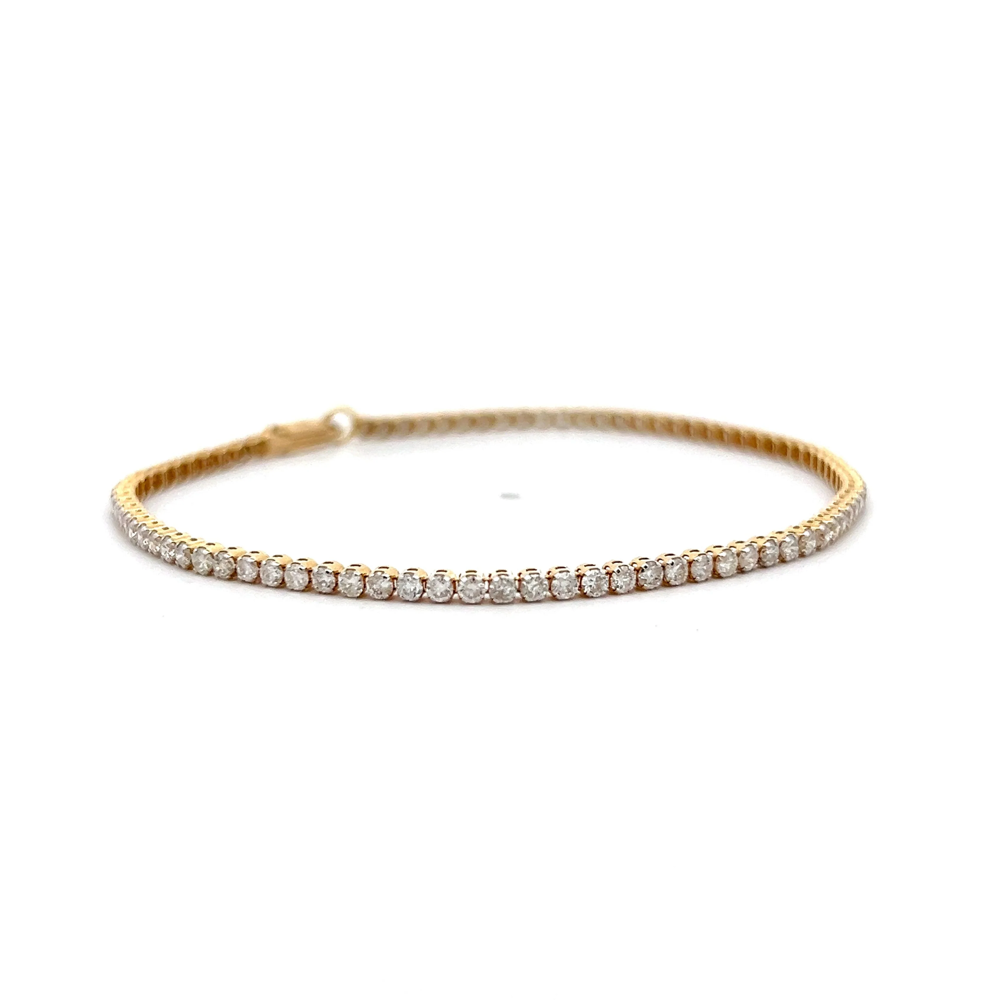 2.00 Round Brilliant Diamond Tennis Bracelet in 14k - Image 3