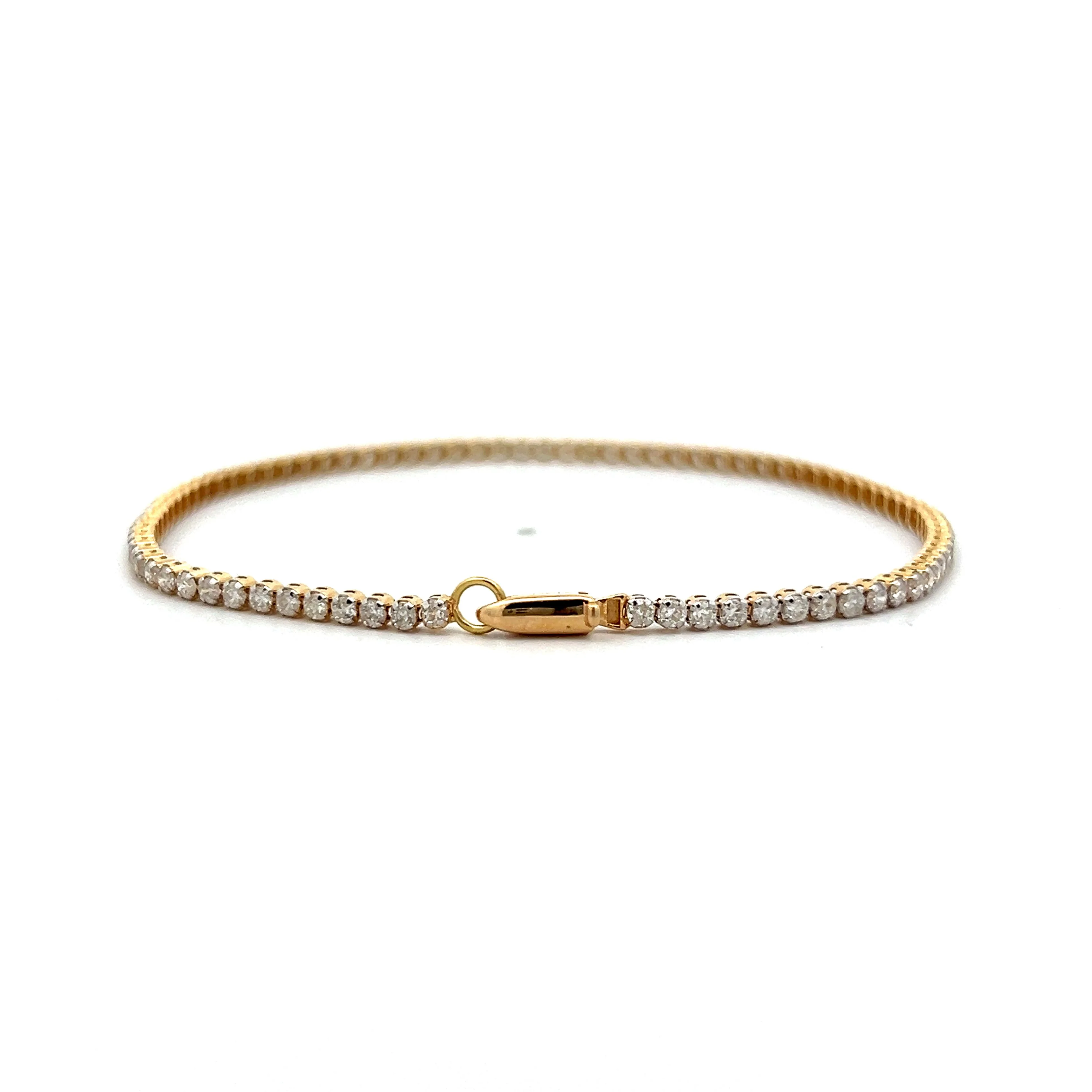2.00 Round Brilliant Diamond Tennis Bracelet in 14k - Image 4