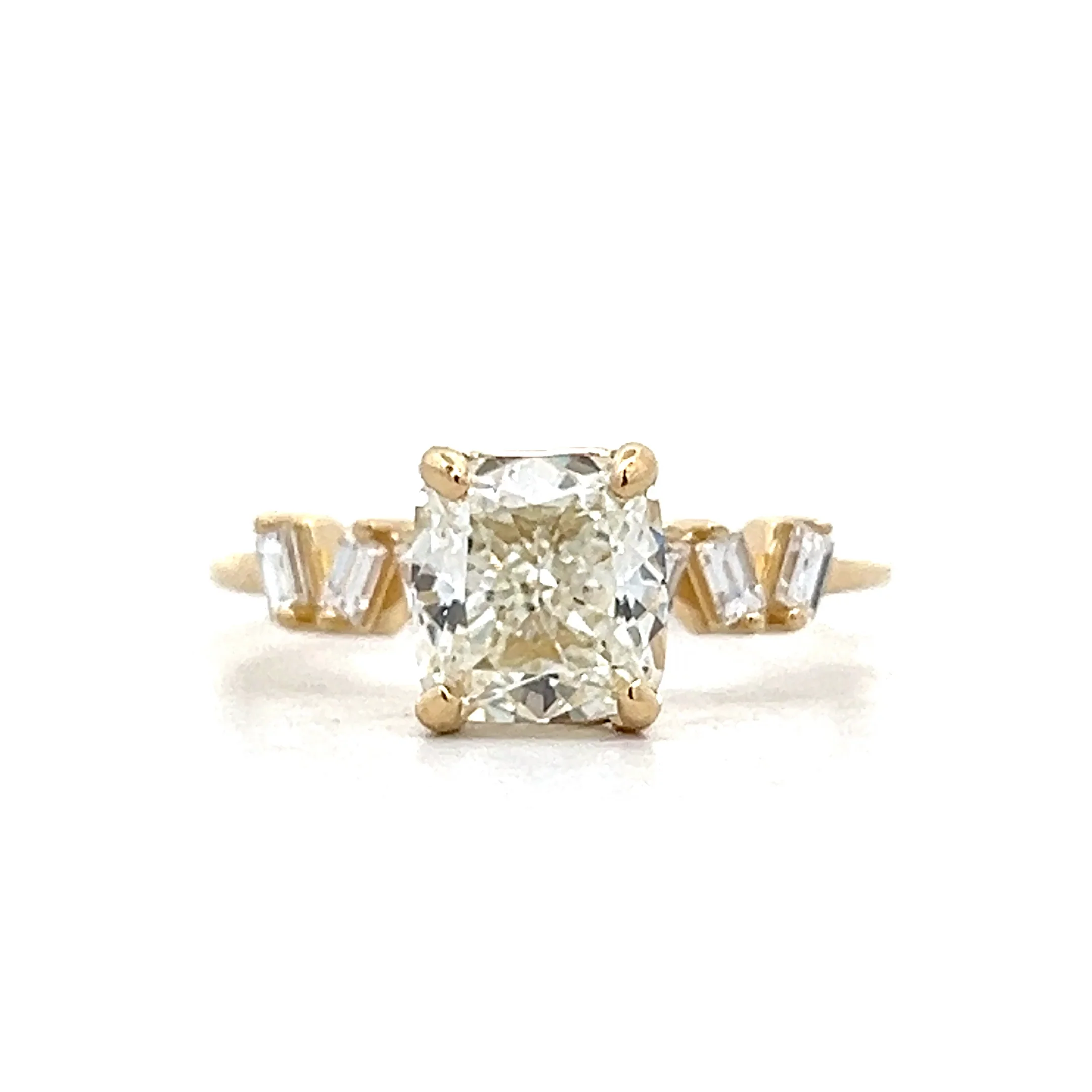 2.01 Cushion Diamond Engagement Ring in 14k
