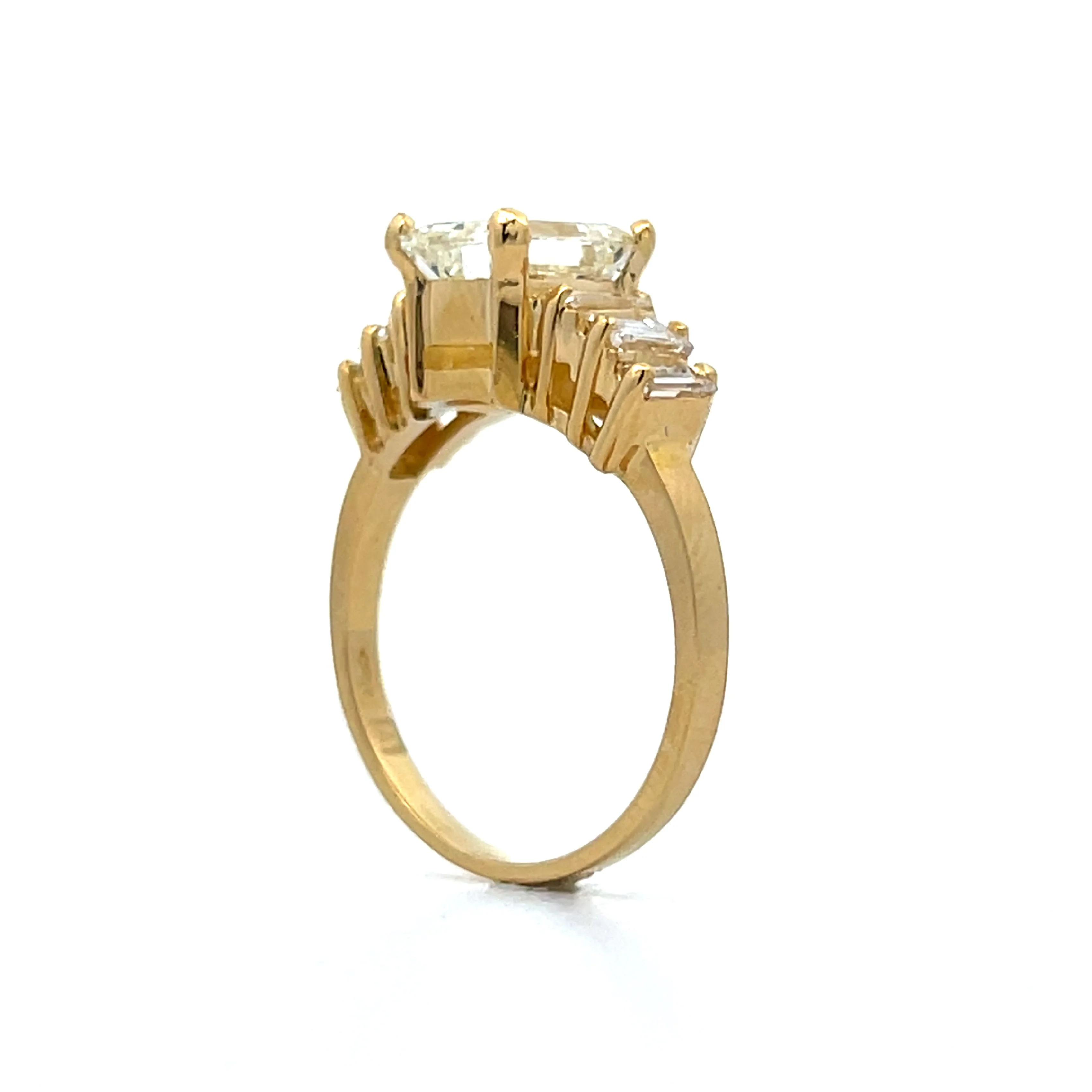 2.01 Emerald Cut Diamond Engagement Ring in 18k - Image 5