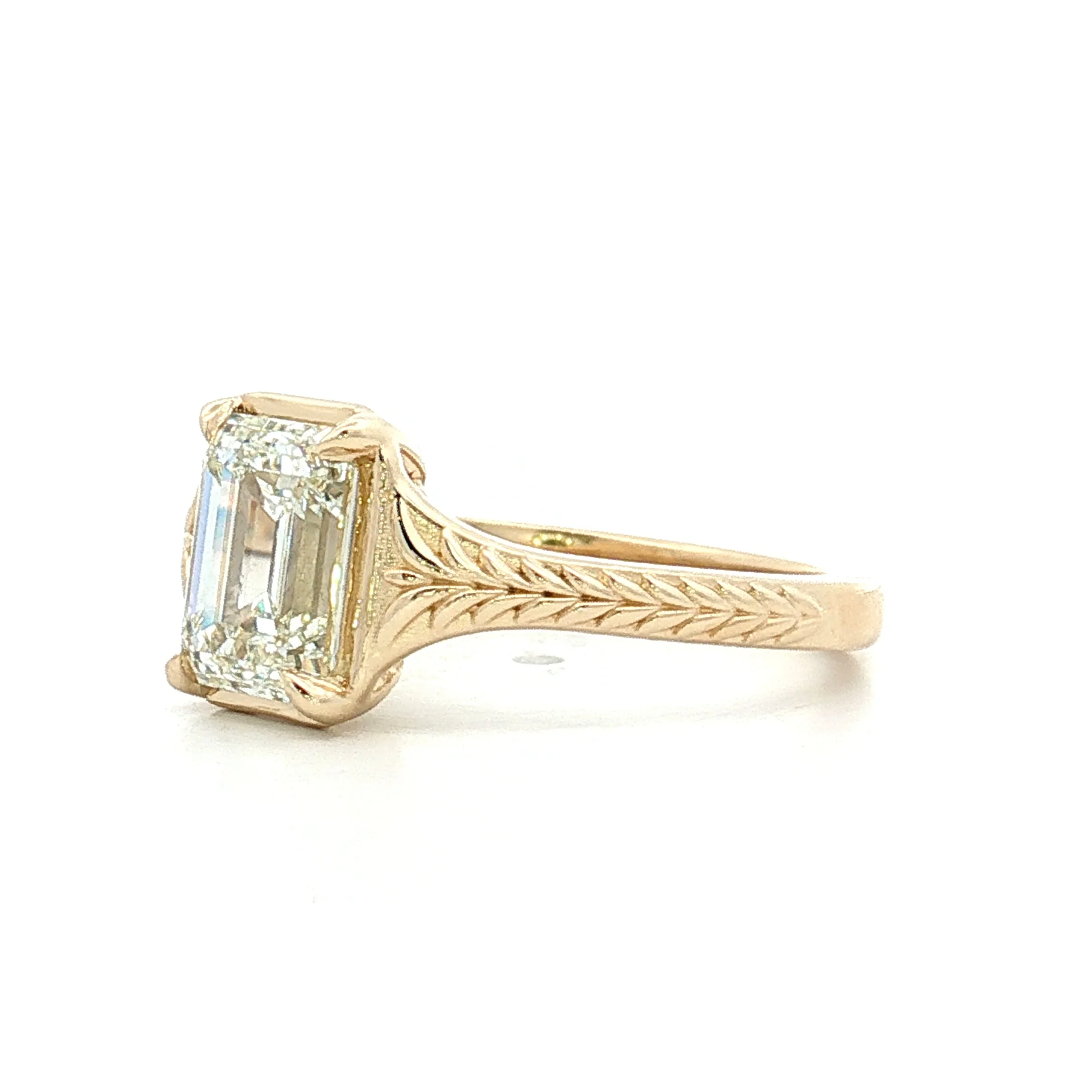 2.01 GIA Emerald Cut Diamond Engagement Ring 14k - Image 2