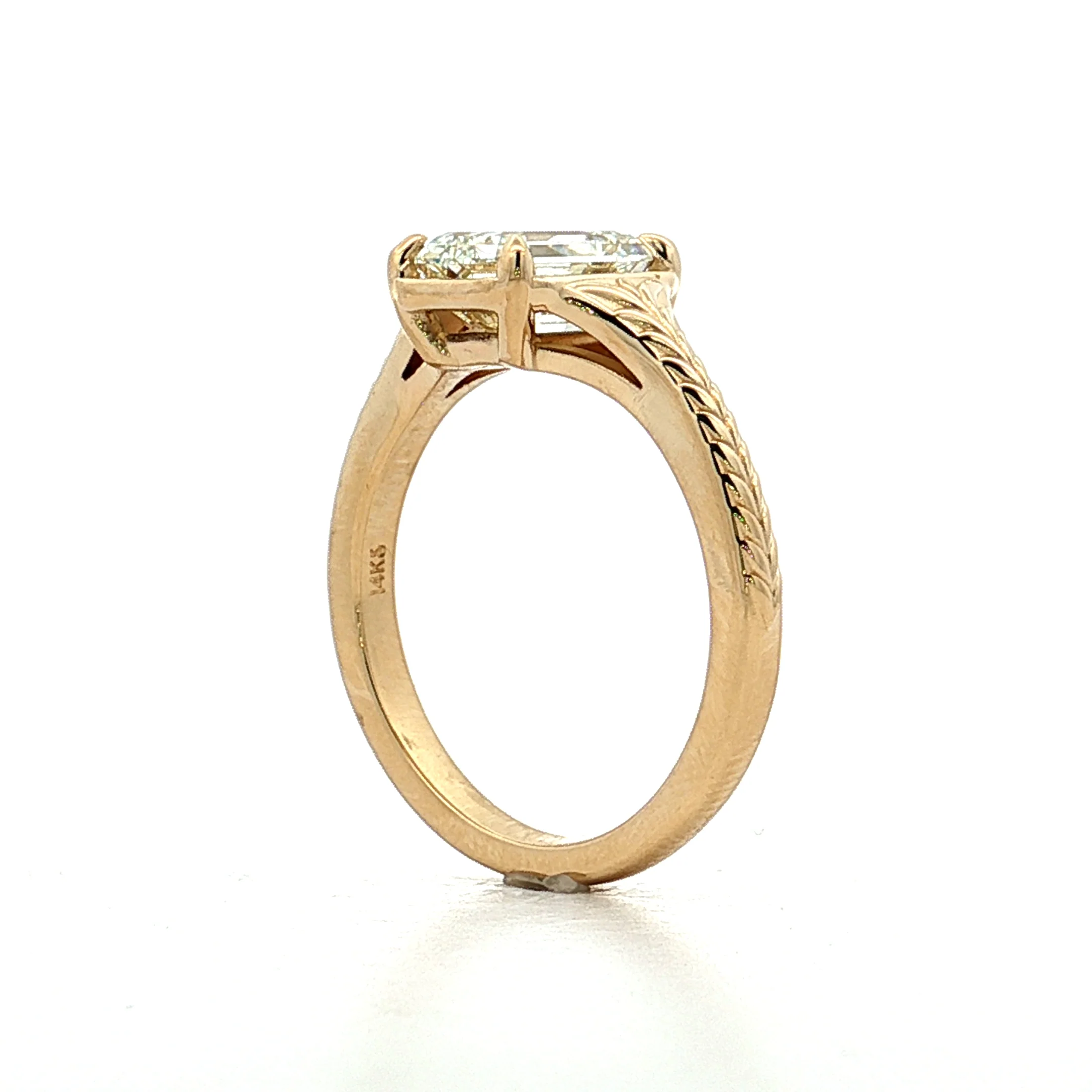 2.01 GIA Emerald Cut Diamond Engagement Ring 14k - Image 5