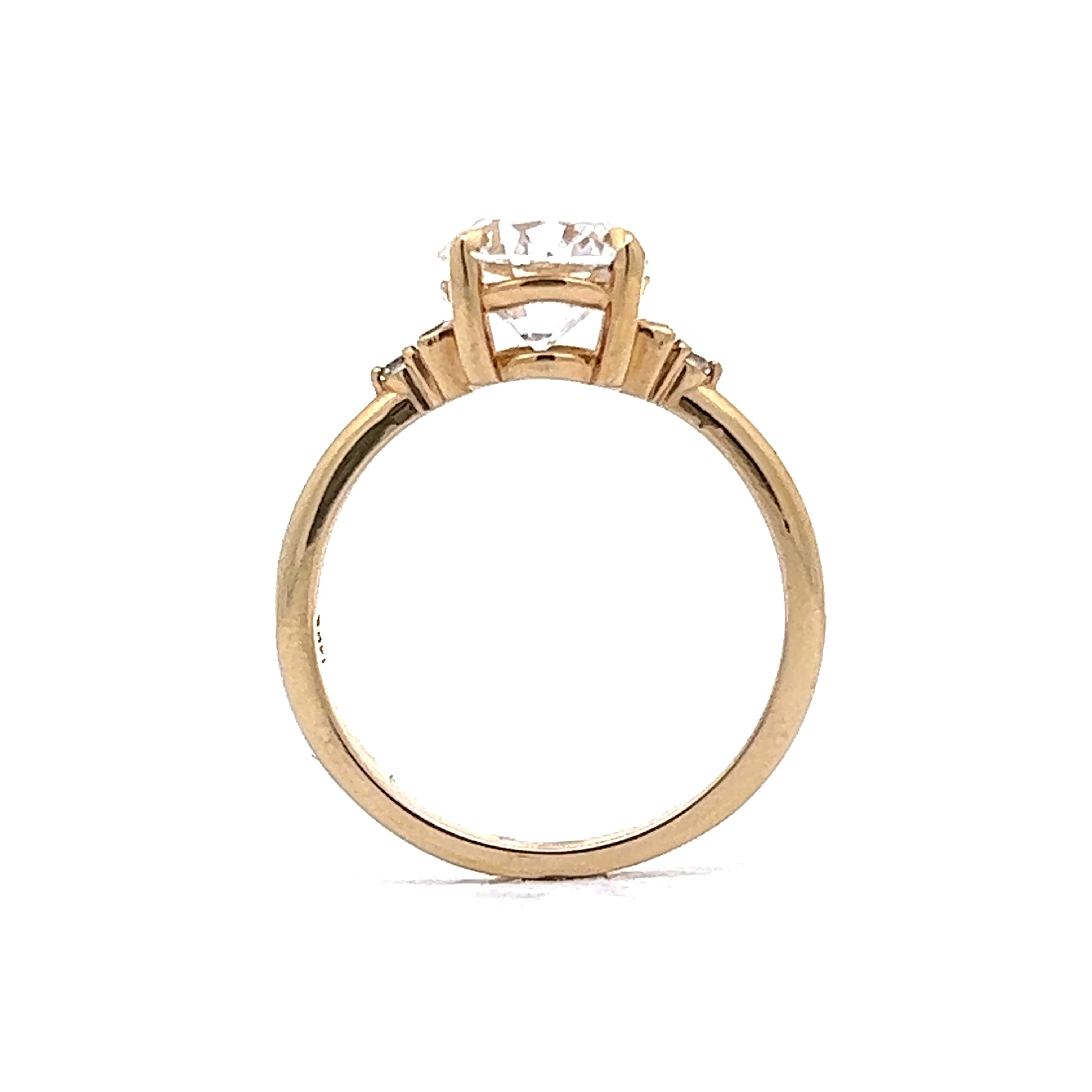 2.01 Round Brilliant Cut Diamond Engagement Ring in 14k Yellow Gold - Image 4