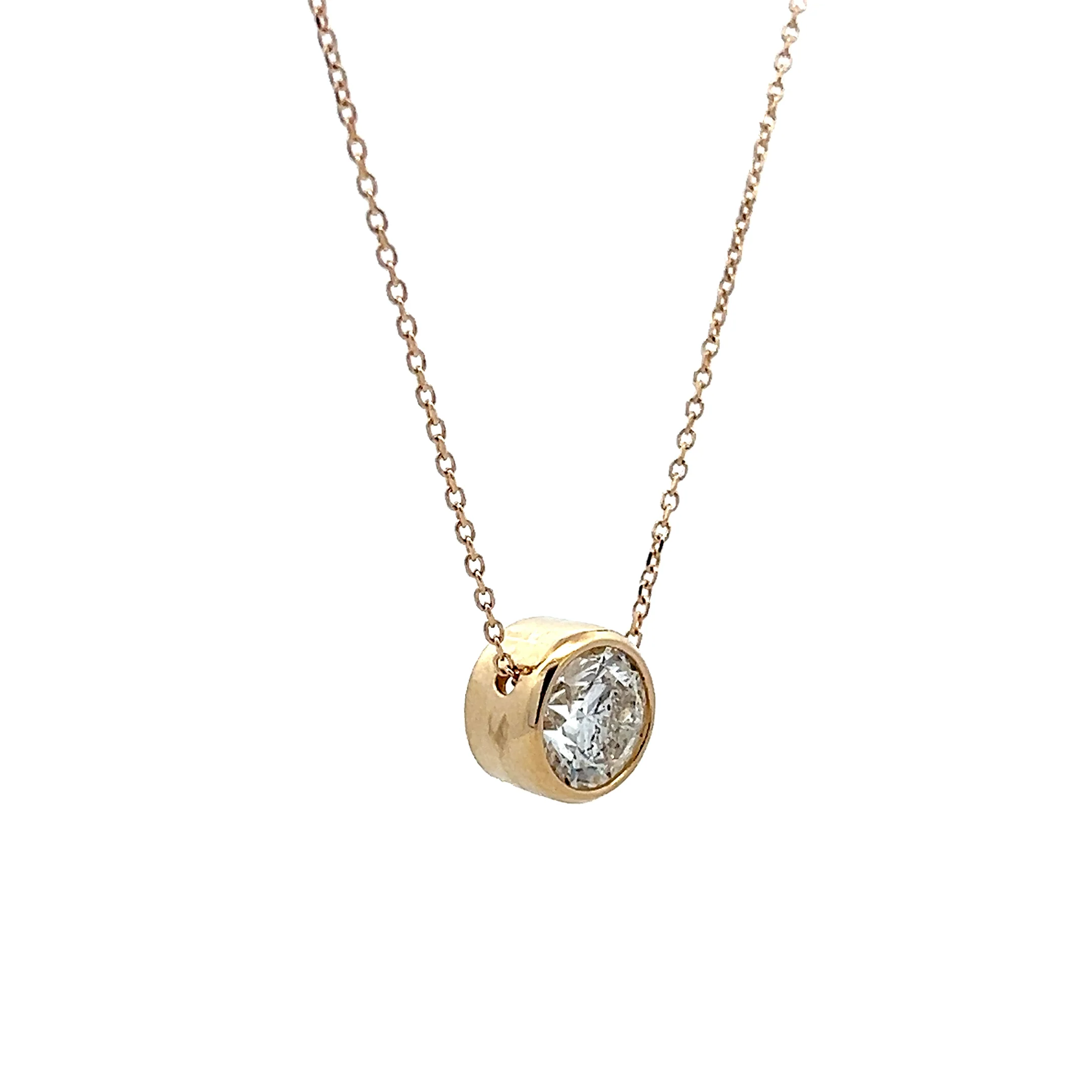 2.01 Round Brilliant Diamond Solitaire Pendant 14k - Image 3