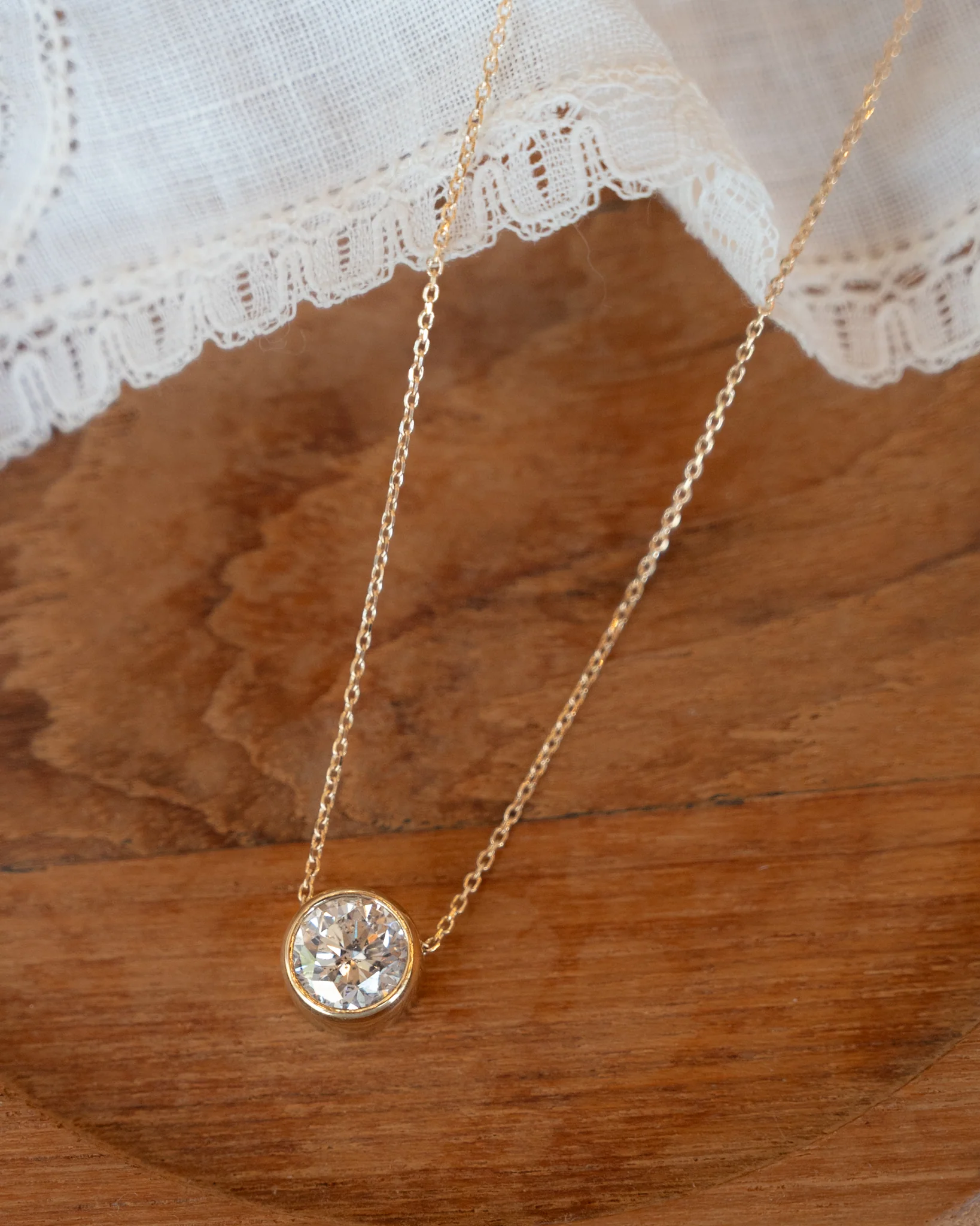 2.01 Round Brilliant Diamond Solitaire Pendant 14k - Image 5