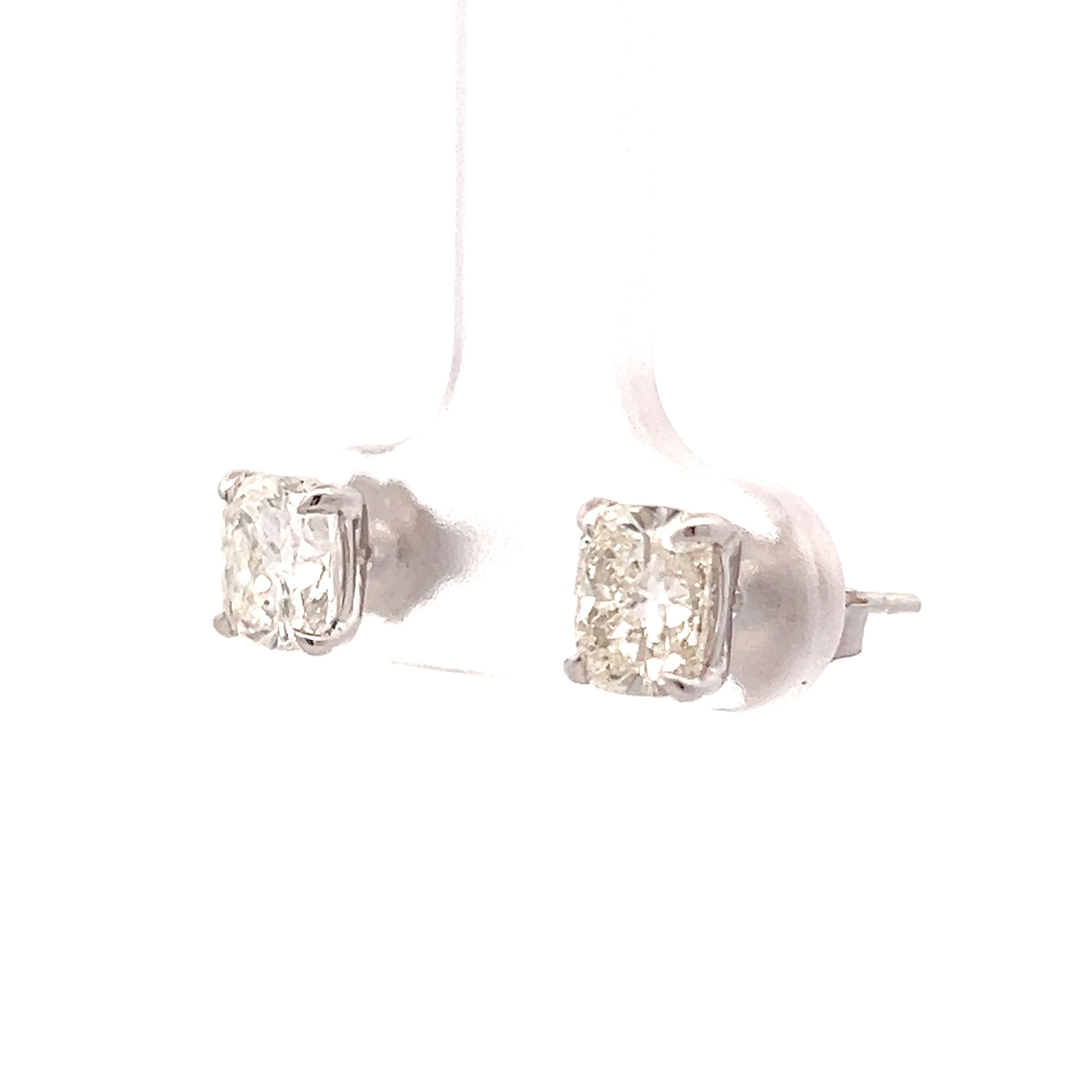 2.02 Cushion Cut Diamond Earrings Studs in 18k - Image 2