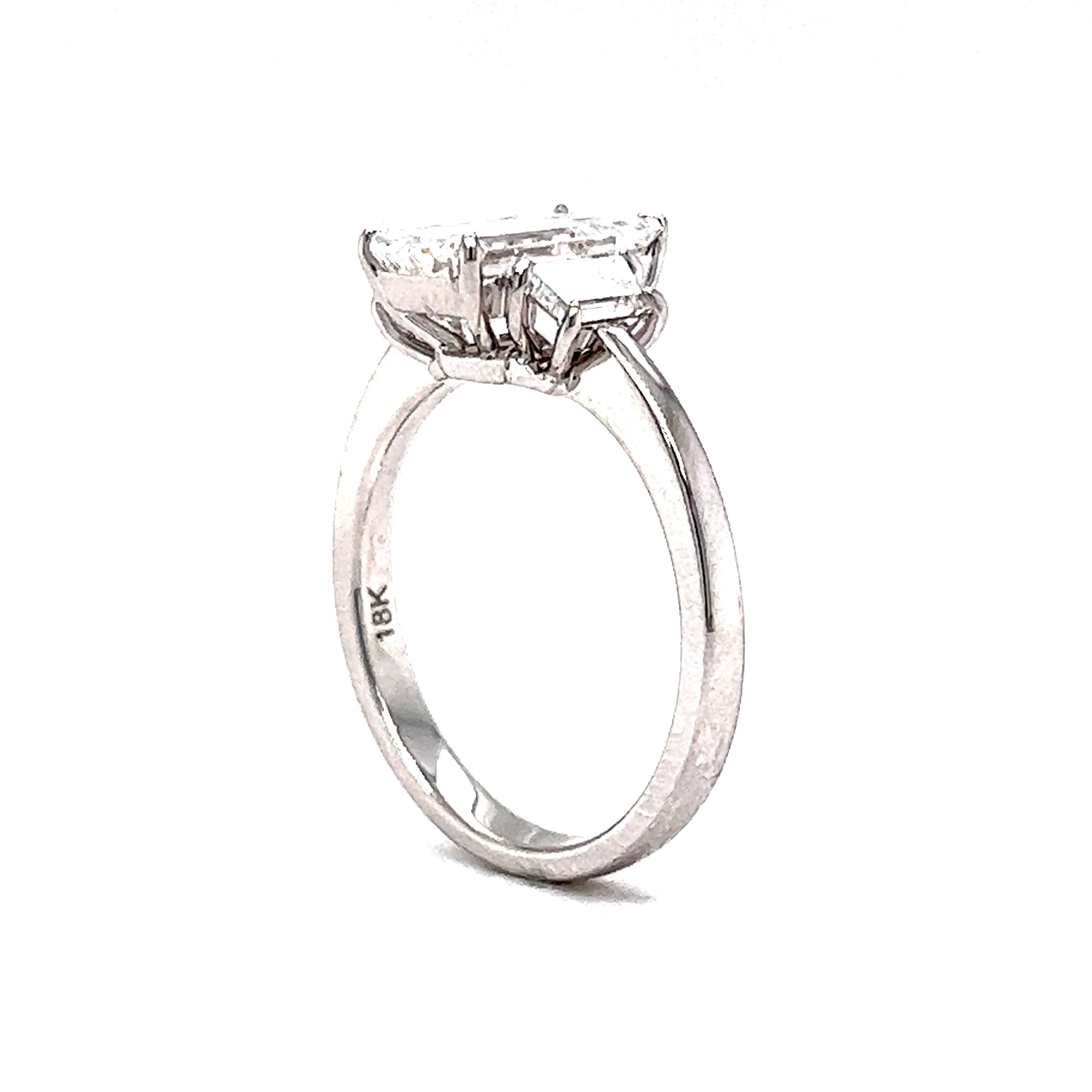 2.02 Emerald Cut Diamond Engagement Ring in 18k White Gold - Image 5