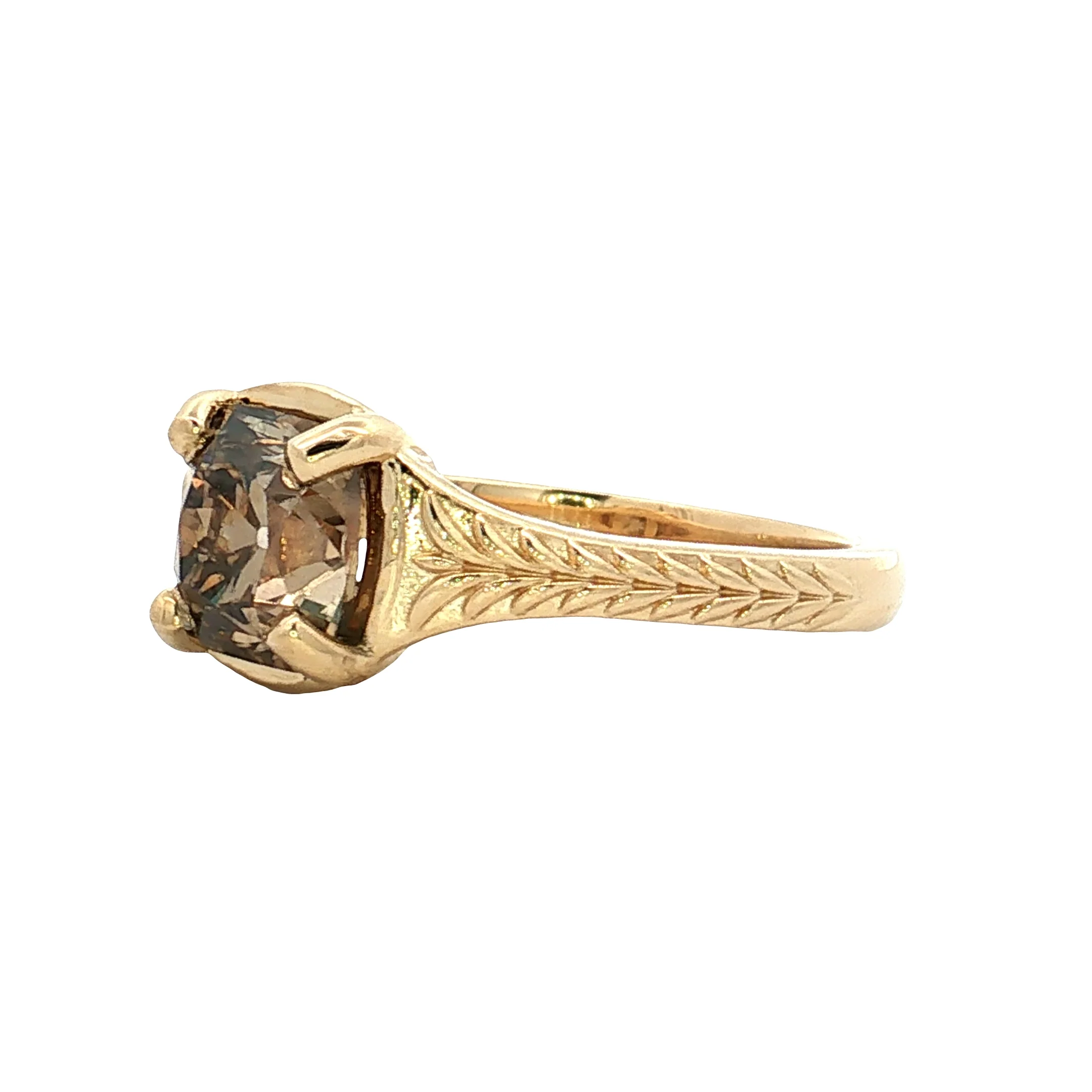 2.02 Old Mine Cushion Diamond Solitaire Ring 14k - Image 2