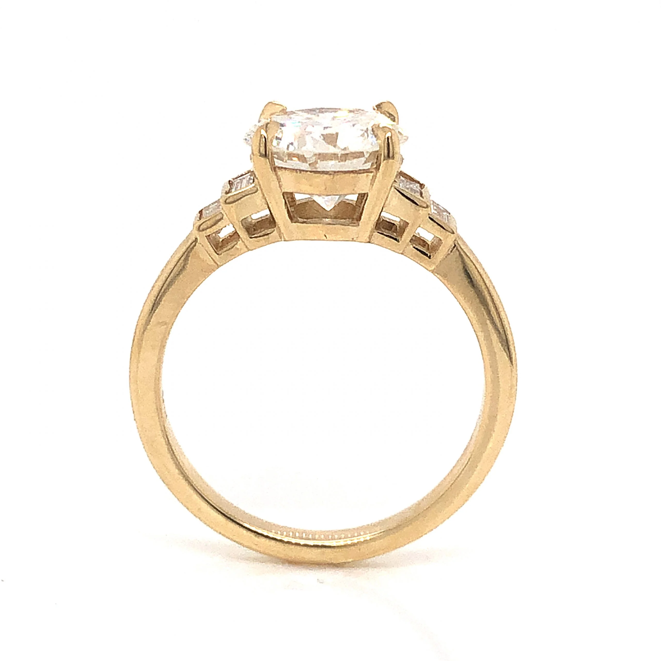 2.02 Round Brilliant Cut Diamond Engagement Ring in 14k Yellow Gold - Image 4