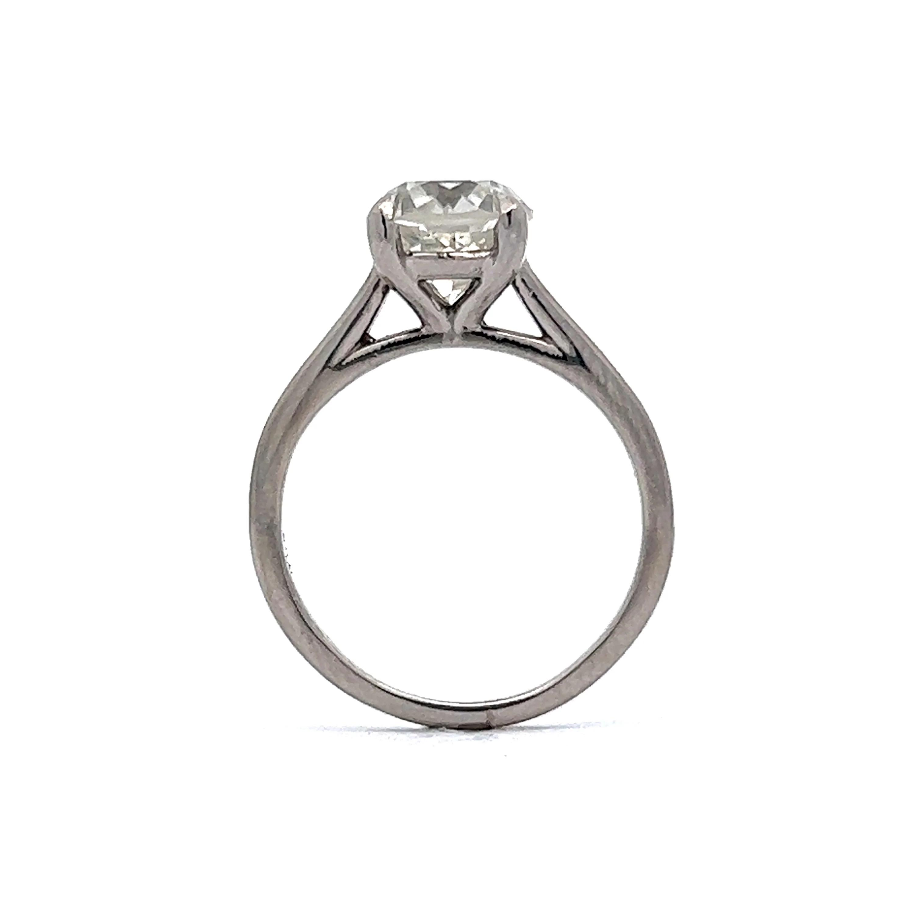 2.02 Old European Diamond Solitaire Engagement Ring in Platinum - Image 4
