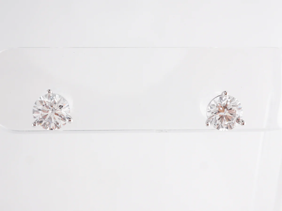 2.03 Carat Diamond Earring Studs in 14k White Gold - Image 3