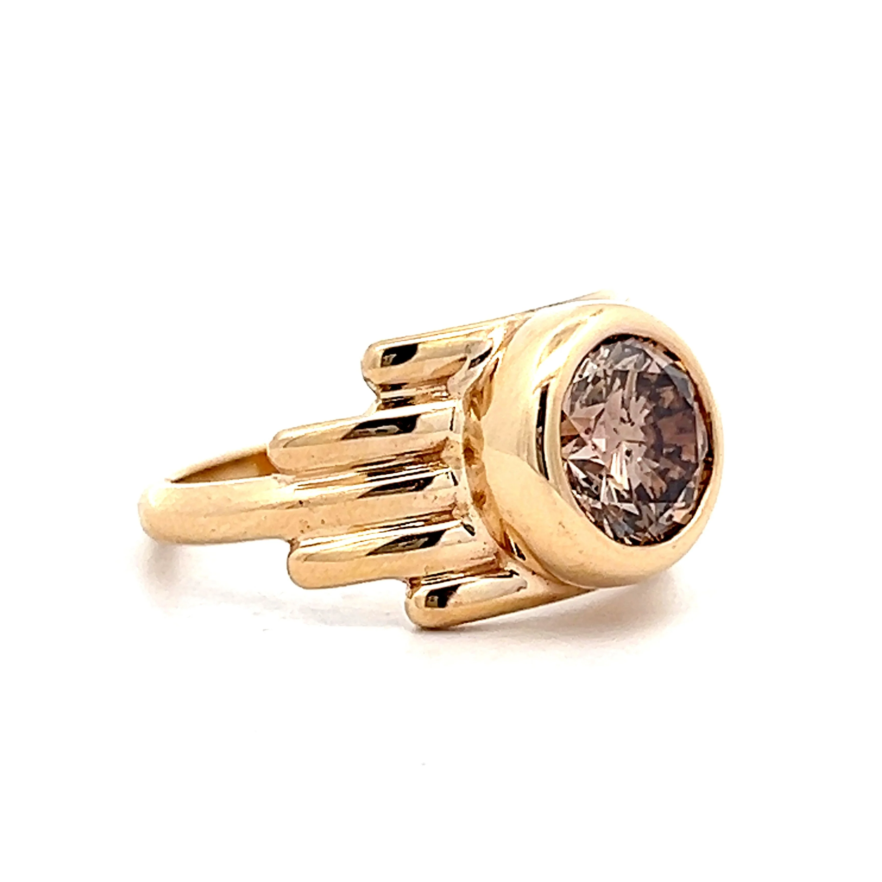 2.03 Fancy Brown Diamond Engagement Ring in 14k - Image 3