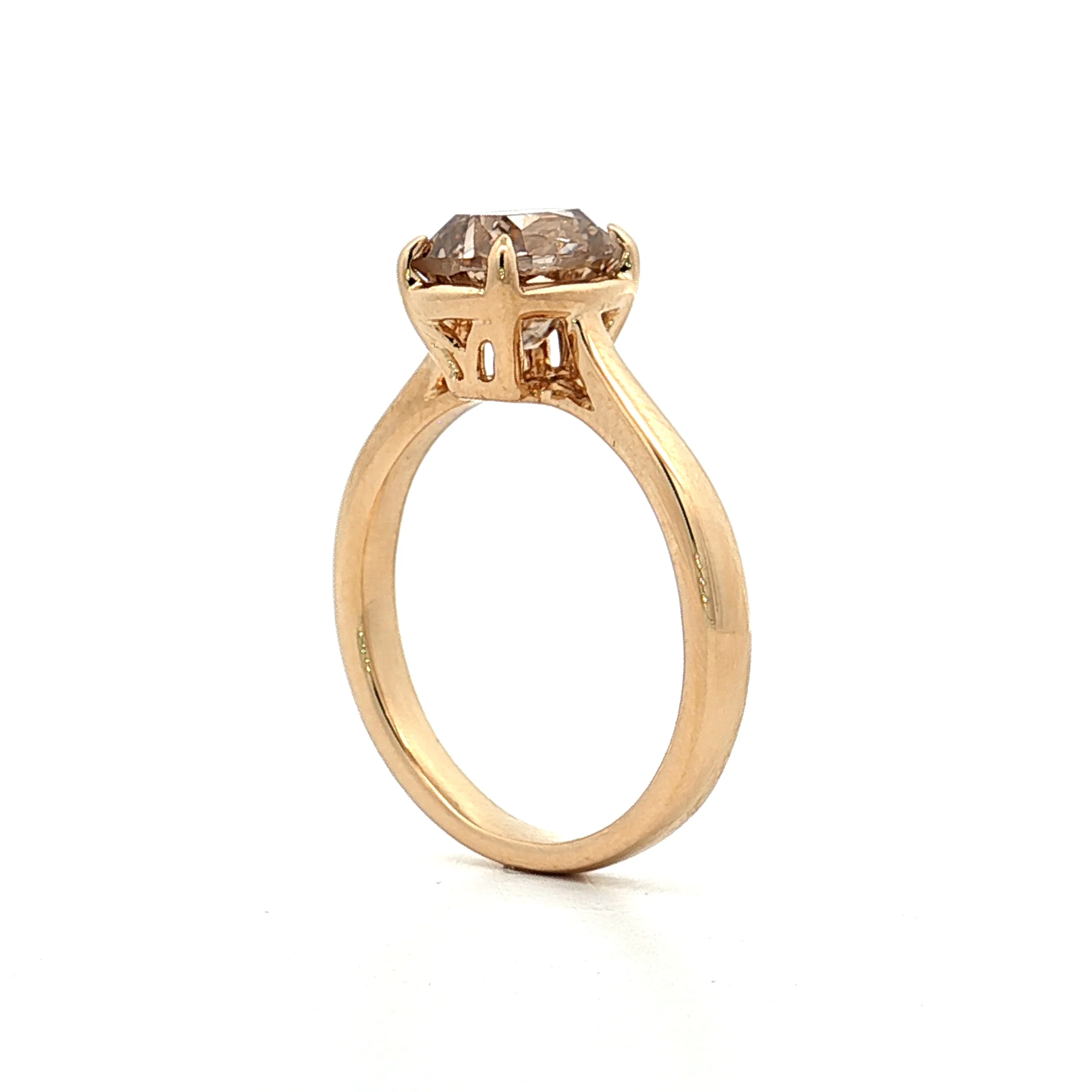 2.03 Fancy Brown Diamond Solitaire Engagement Ring 14k - Image 4