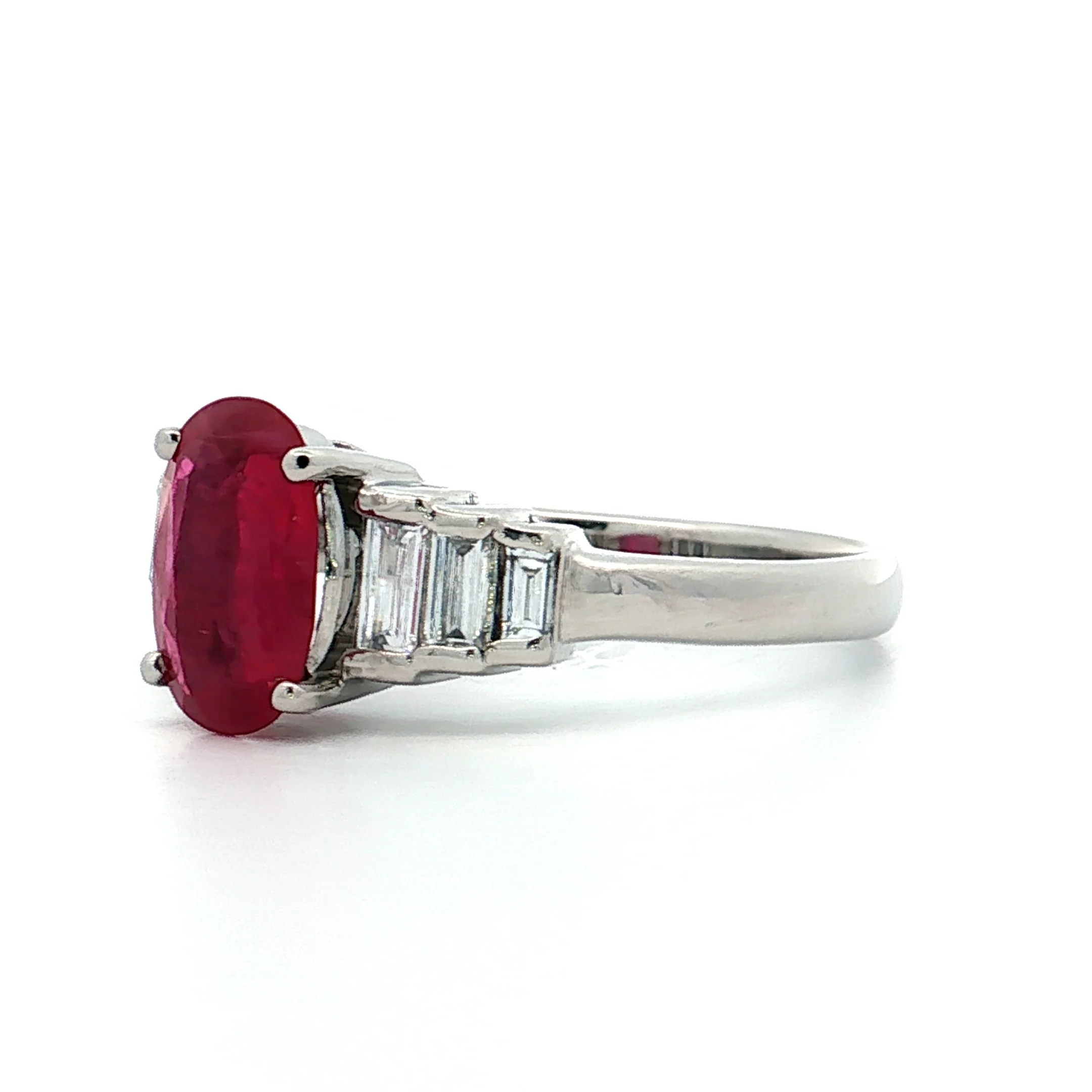 2.03 GIA Burma Ruby Engagement Ring Platinum - Image 2