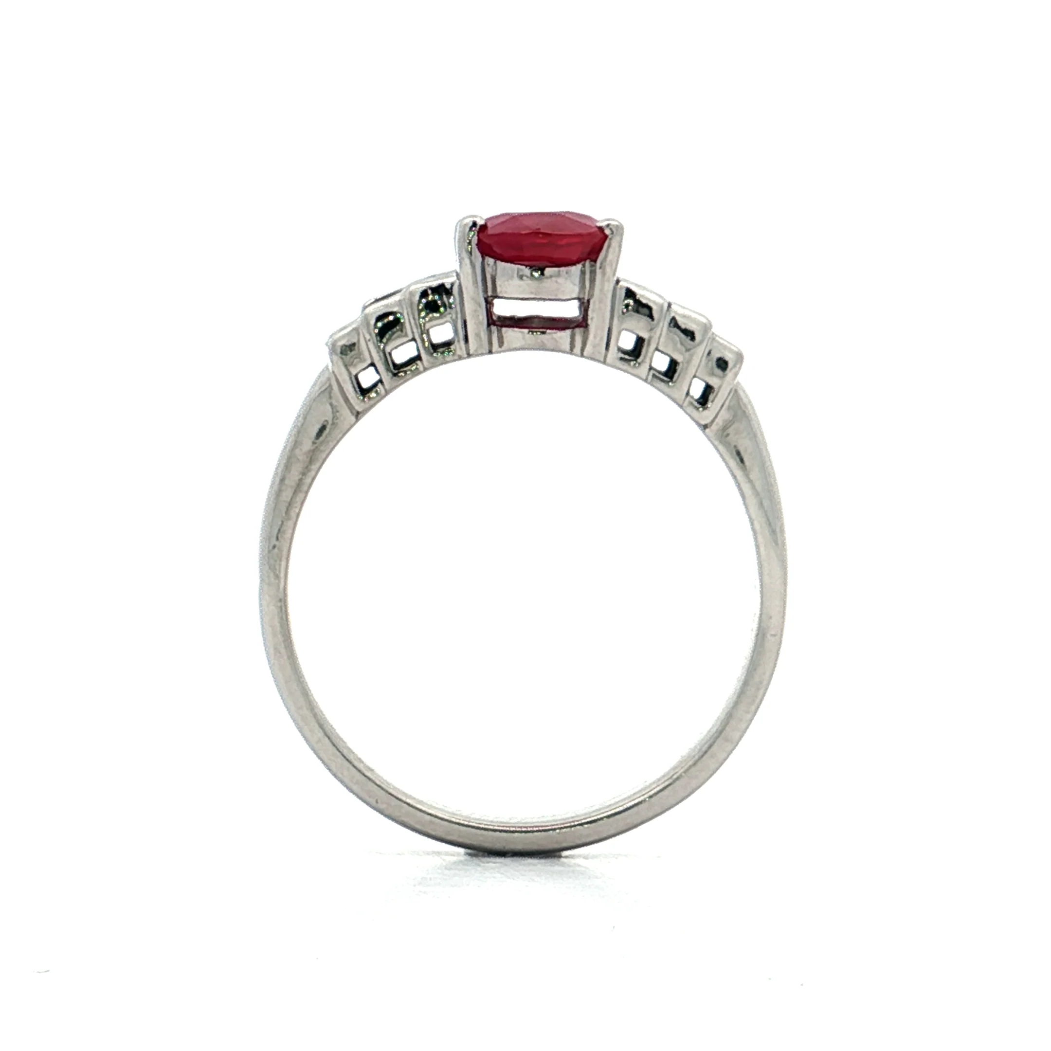 2.03 GIA Burma Ruby Engagement Ring Platinum - Image 4