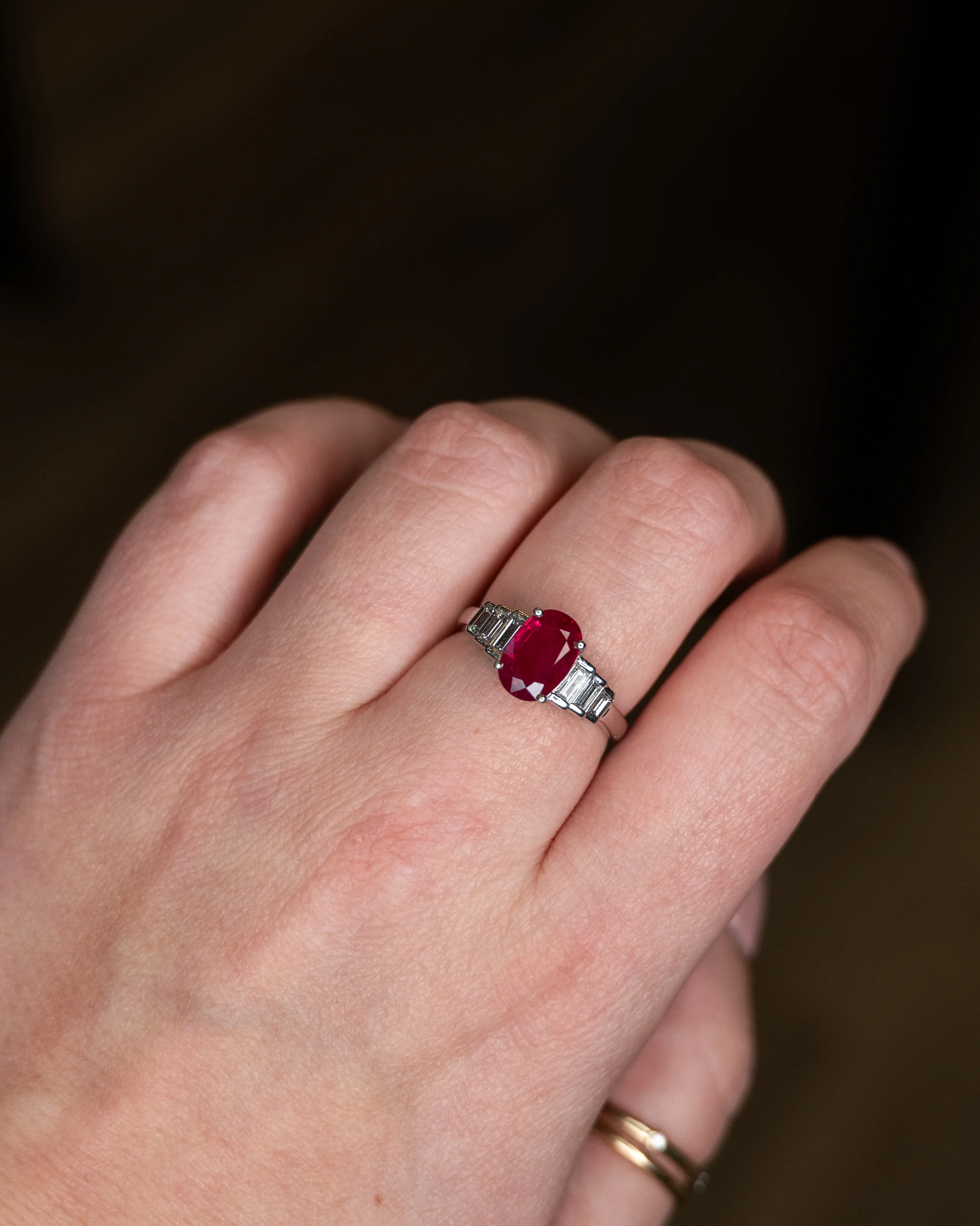 2.03 GIA Burma Ruby Engagement Ring Platinum - Image 6
