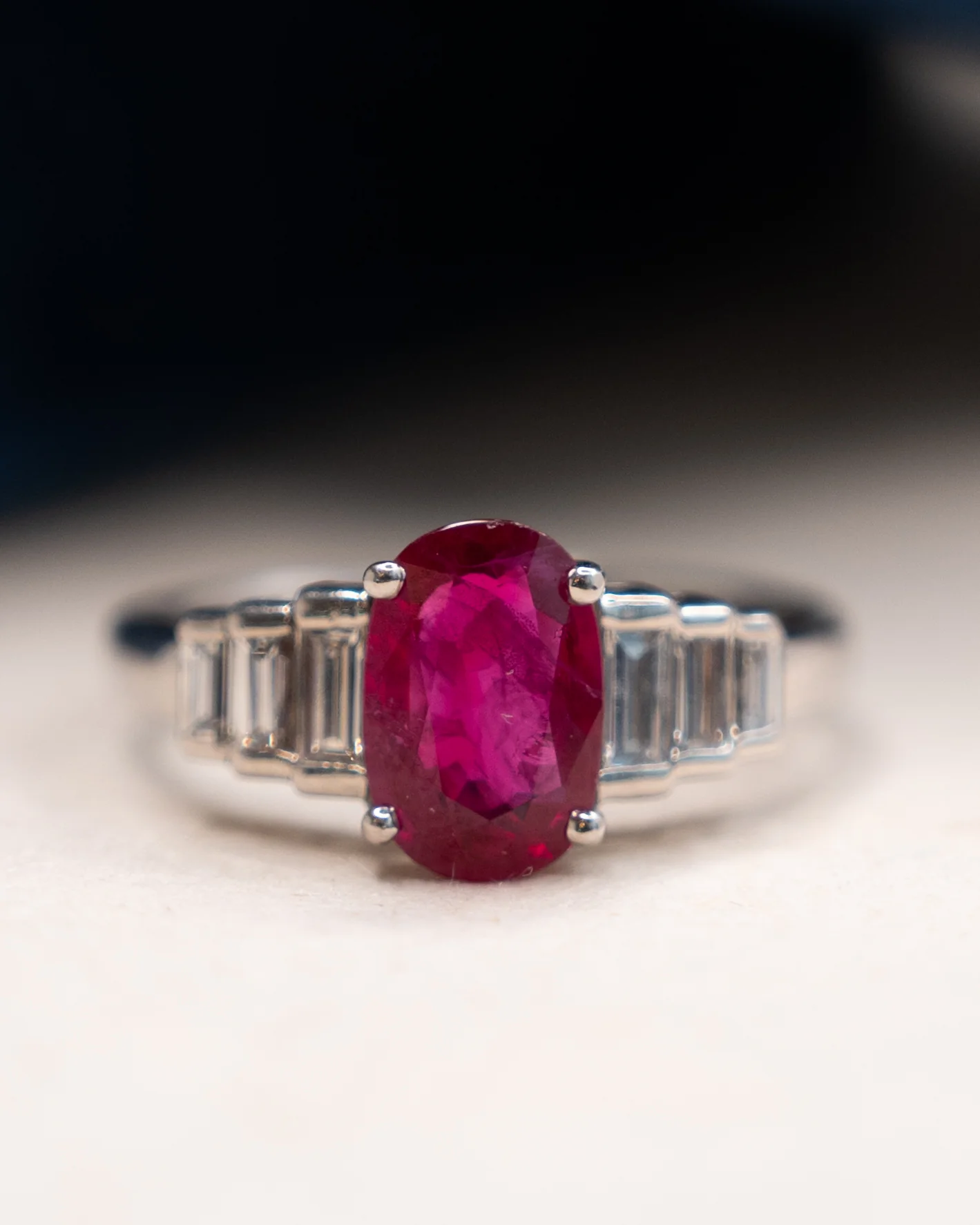2.03 GIA Burma Ruby Engagement Ring Platinum - Image 7