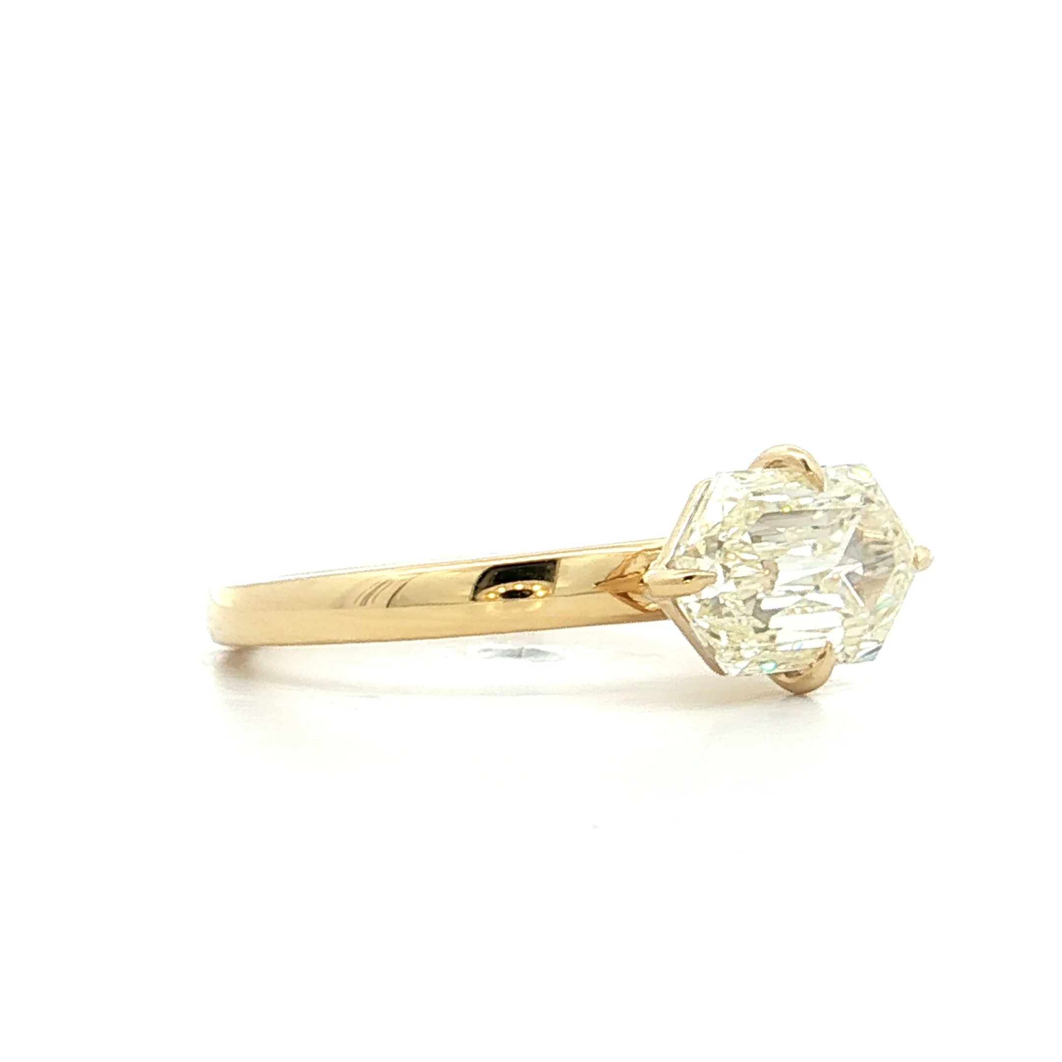 2.03 Hexagon Diamond Engagement Ring in 14k - Image 3