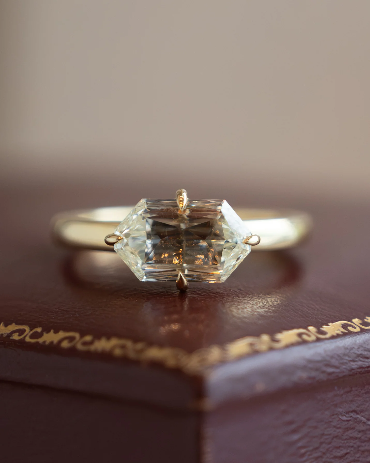 2.03 Hexagon Diamond Engagement Ring in 14k - Image 6