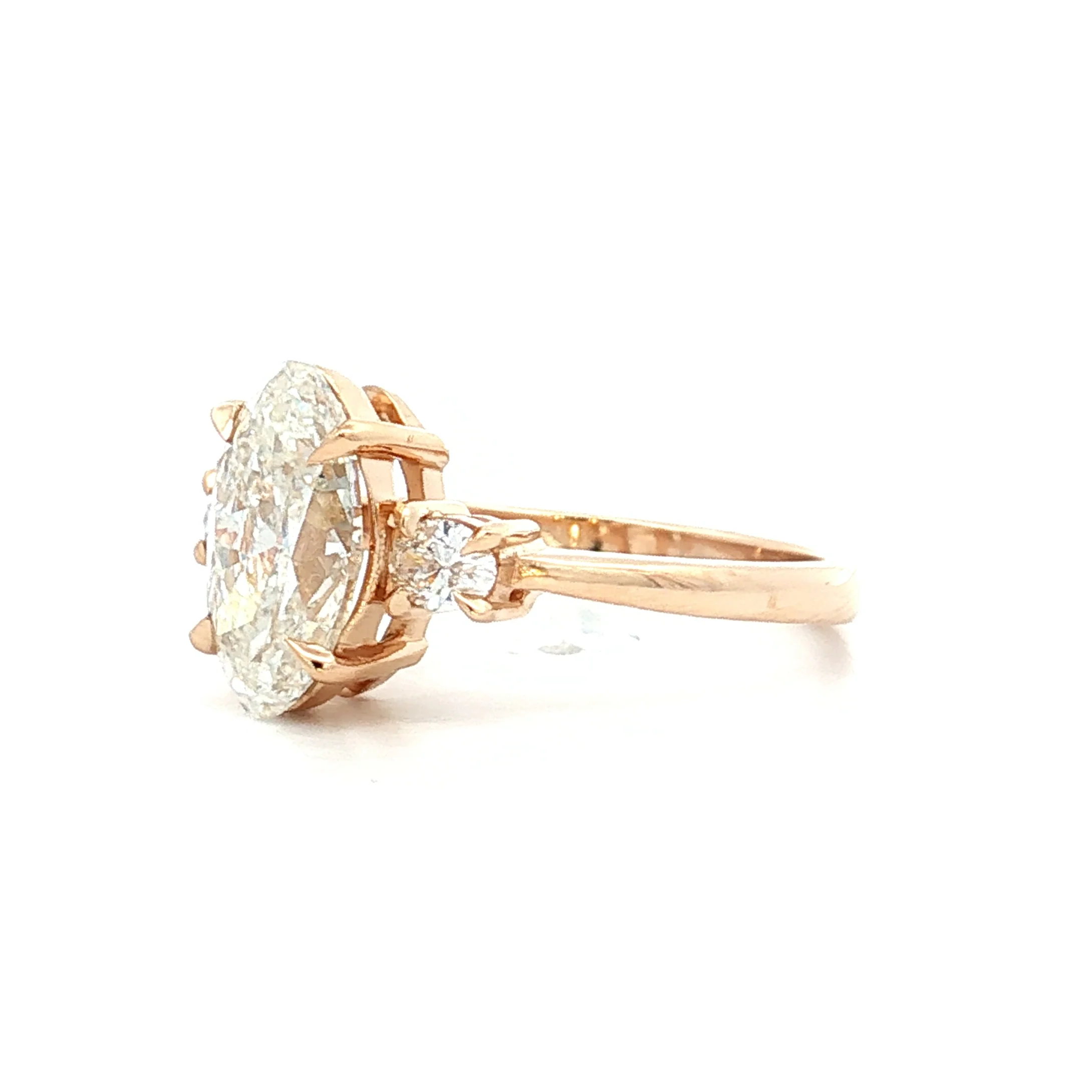 2.03 Moval Diamond Engagement Ring 14k - Image 2