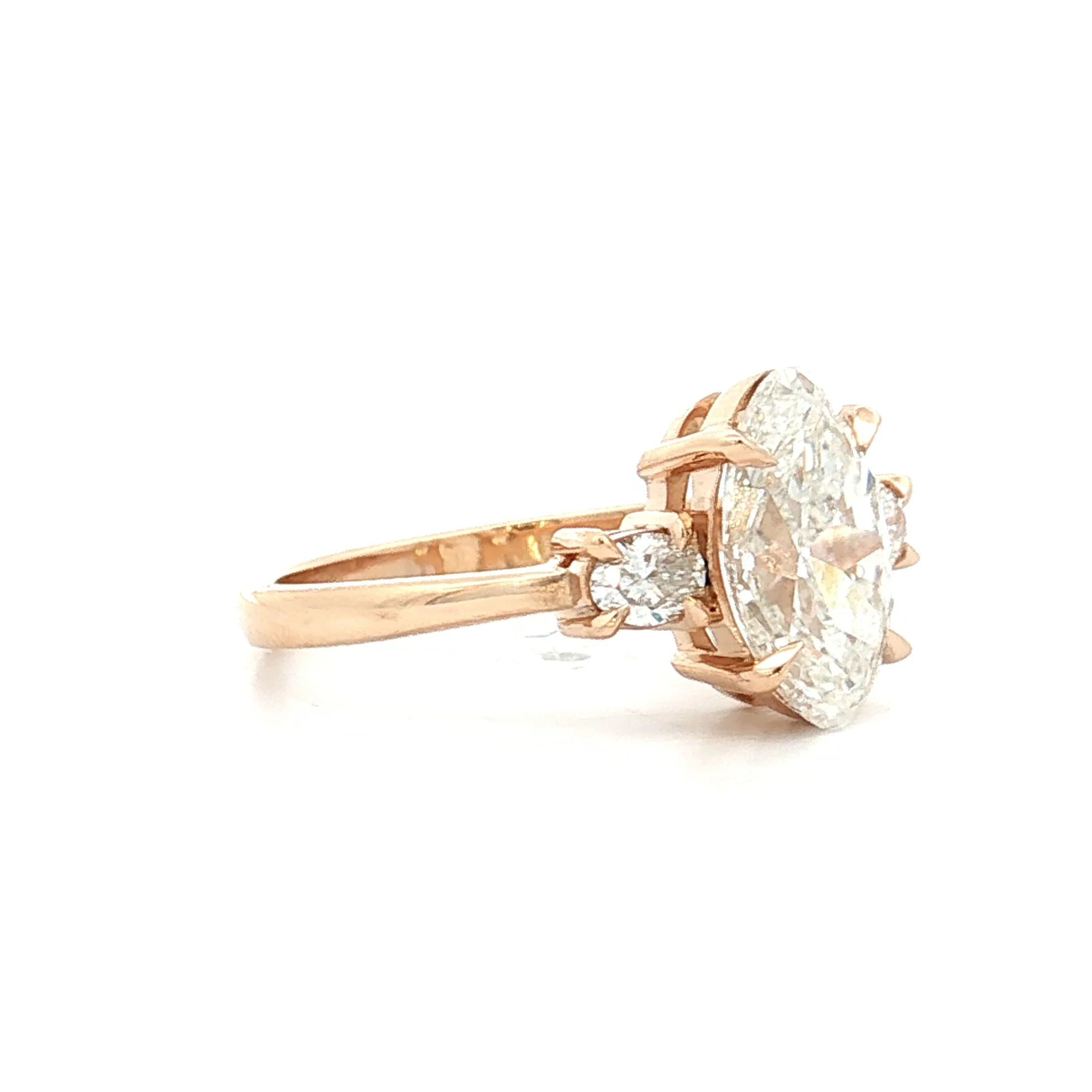 2.03 Moval Diamond Engagement Ring 14k - Image 3