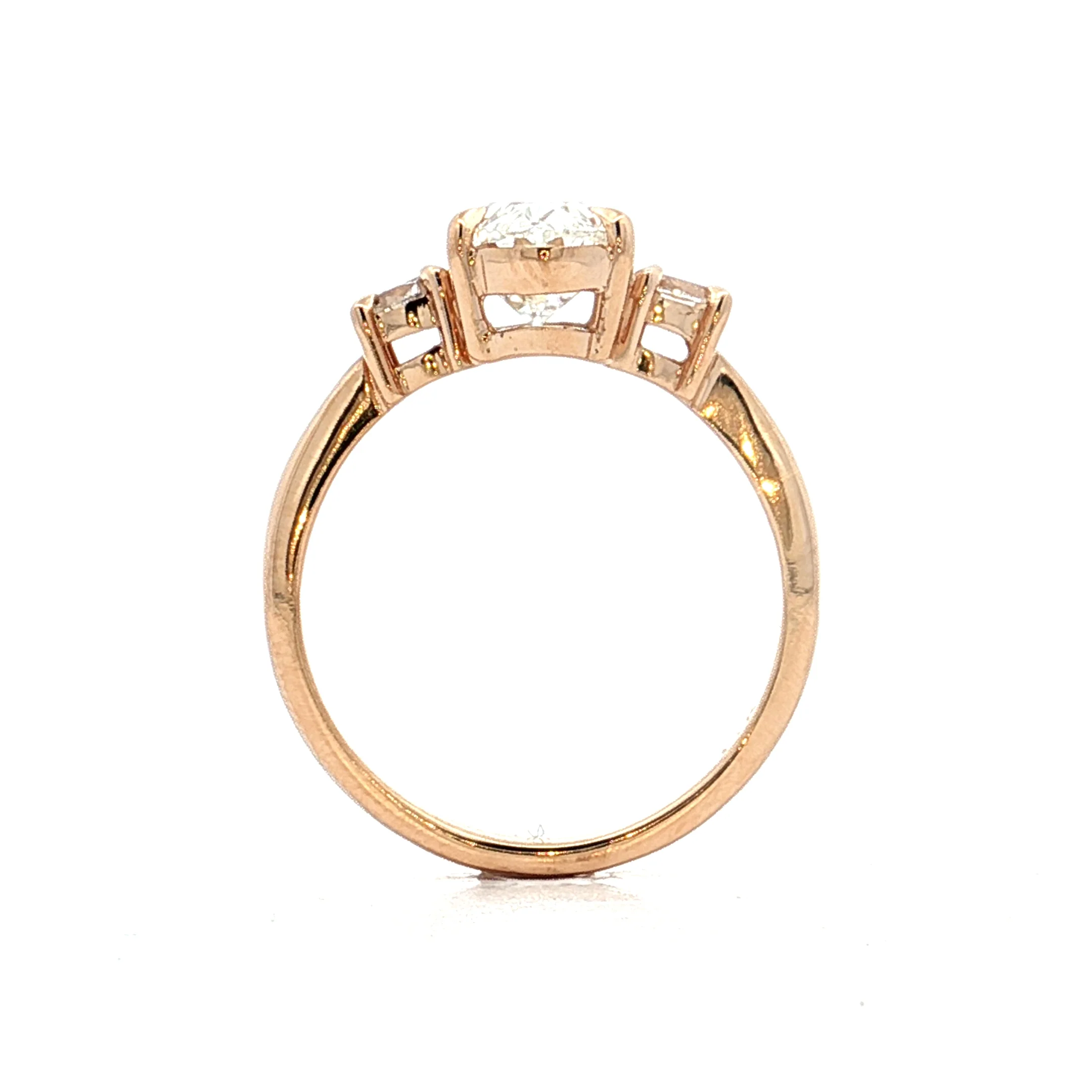 2.03 Moval Diamond Engagement Ring 14k - Image 4