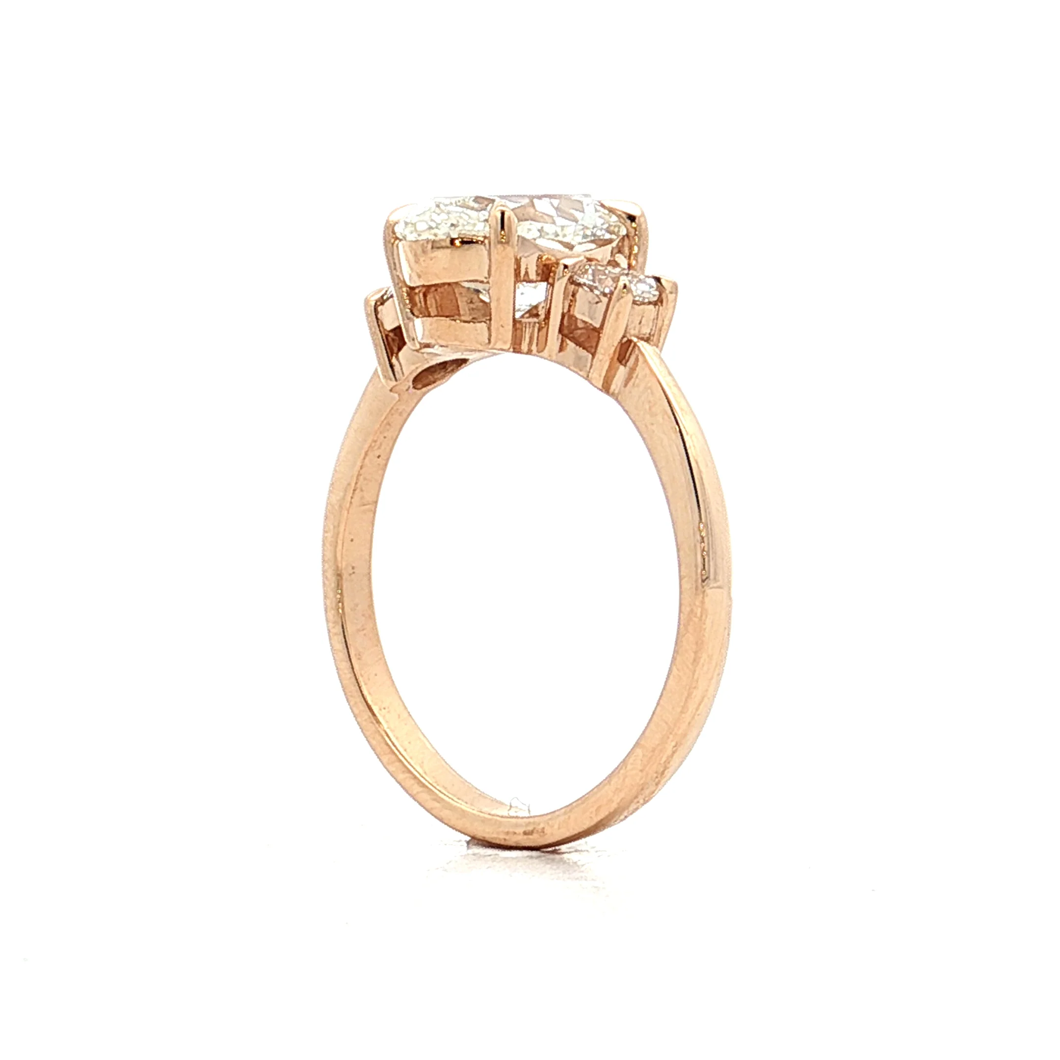 2.03 Moval Diamond Engagement Ring 14k - Image 5