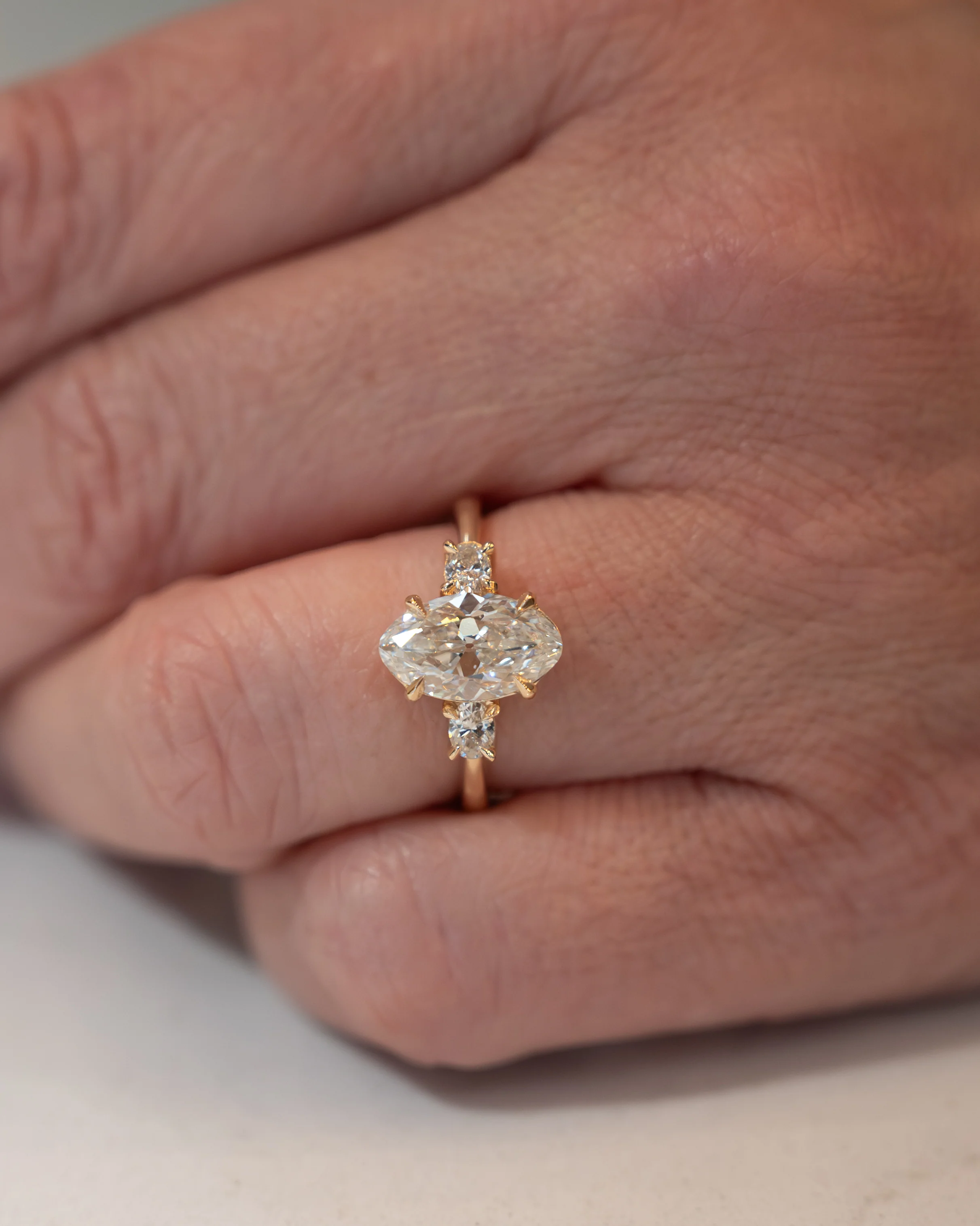 2.03 Moval Diamond Engagement Ring 14k - Image 7